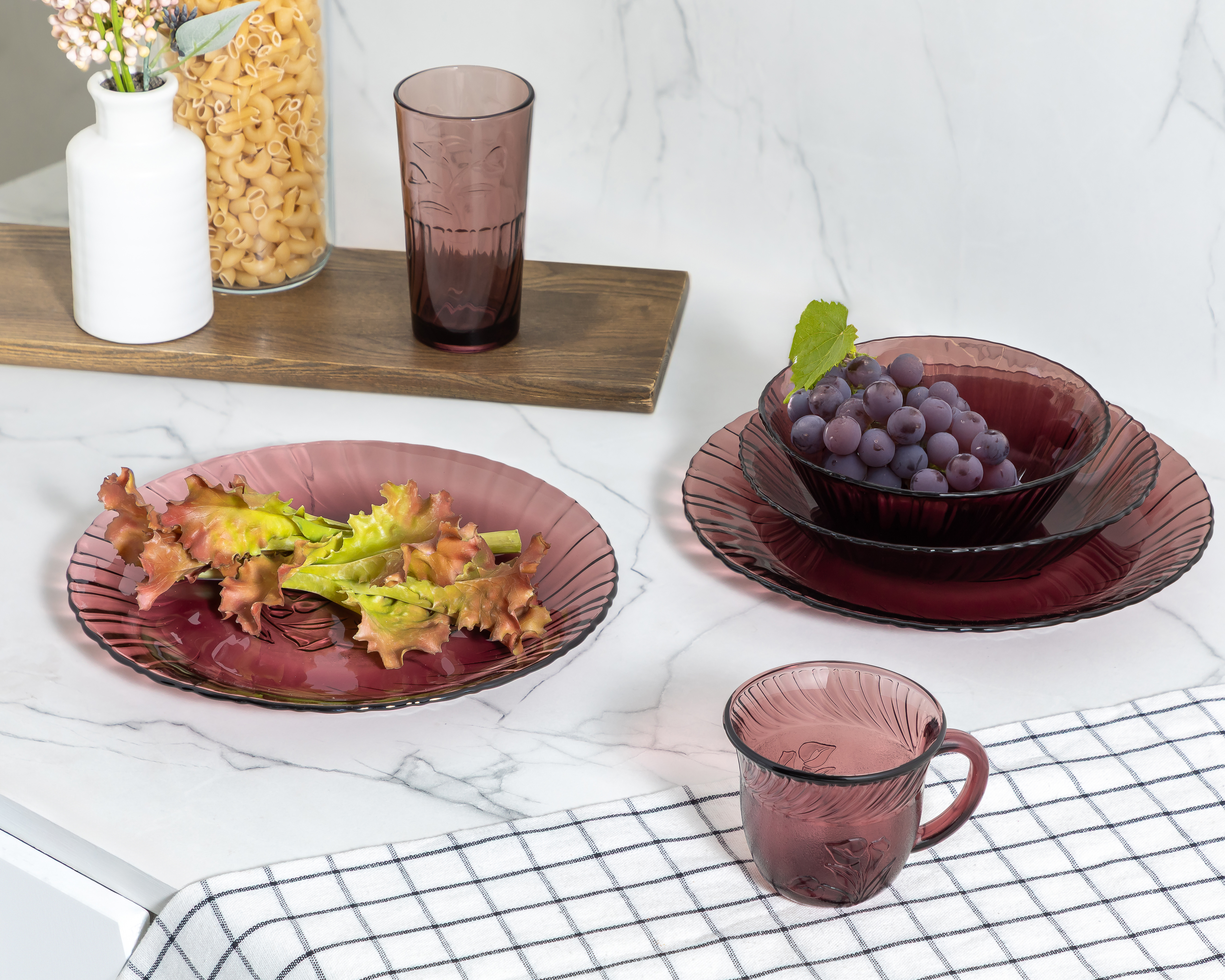 Vajilla de Vidrio Uva para 4 Personas