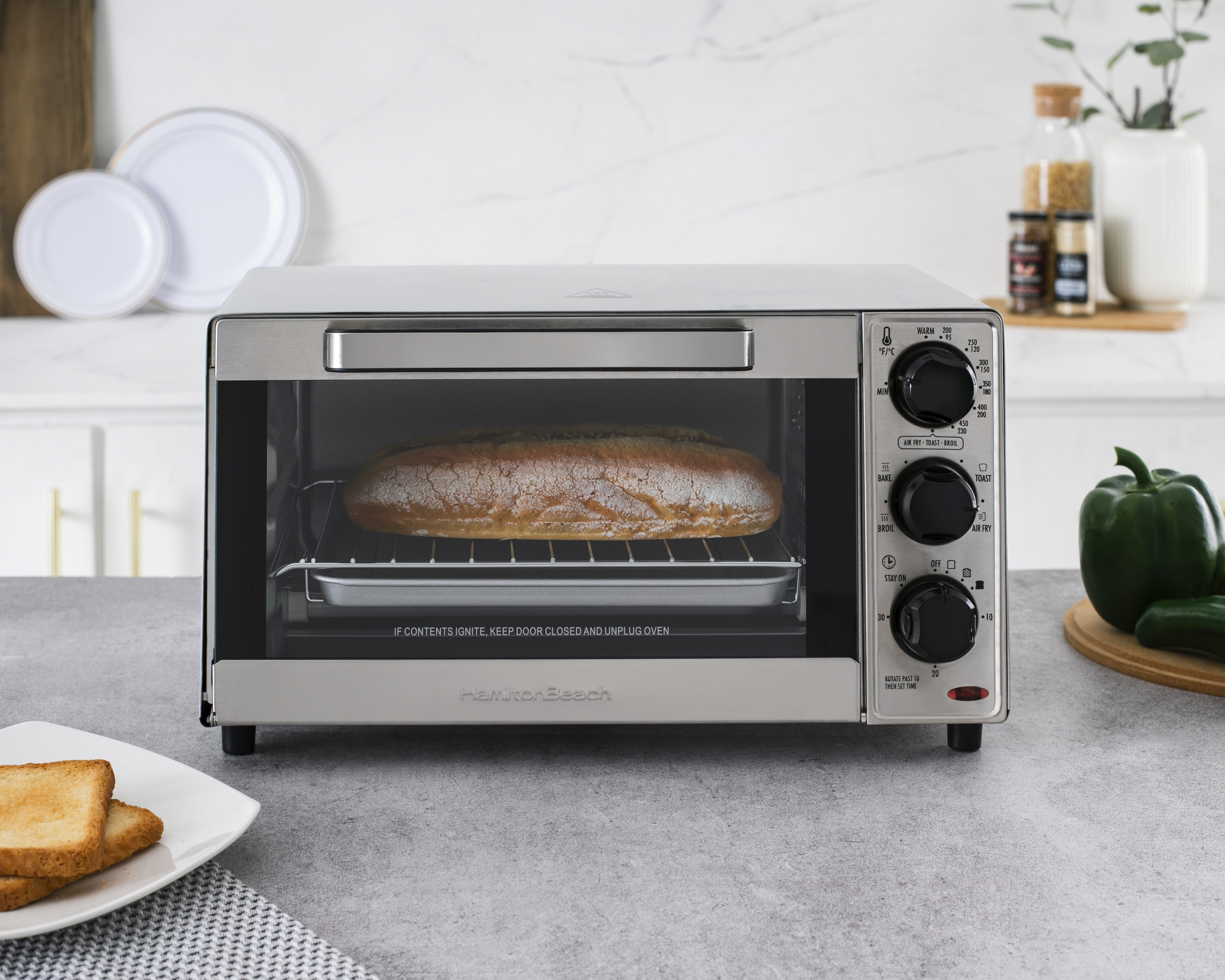 Foto 5 | Foto 6 | Horno Eléctrico con Freidora Hamilton Beach 4 Rebanadas