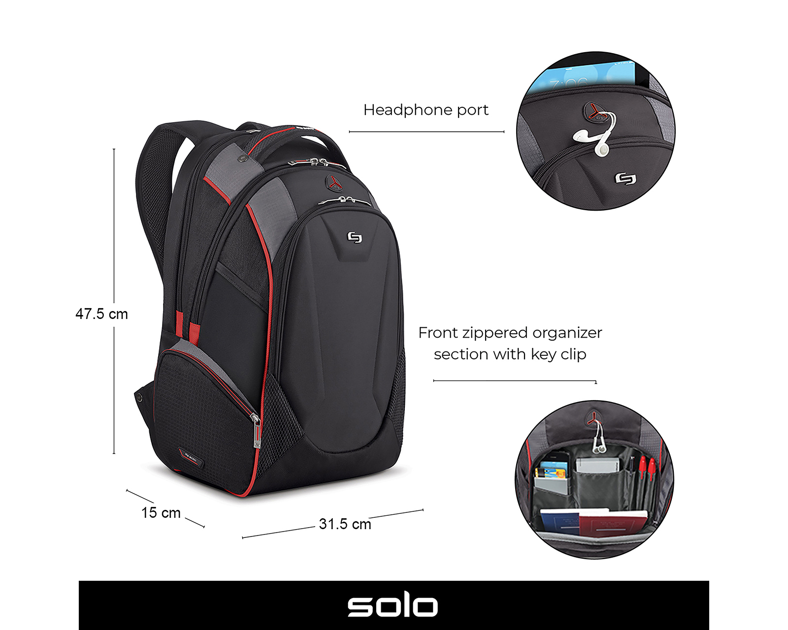 Foto 11 pulgar | Foto 10 | Mochila para Laptop Solo ACV711-4 Negra