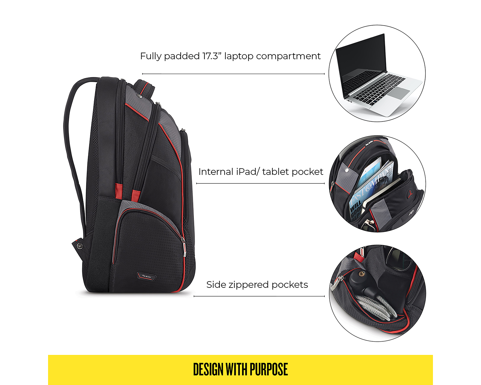 Foto 8 | Foto 8 | Mochila para Laptop Solo ACV711-4 Negra