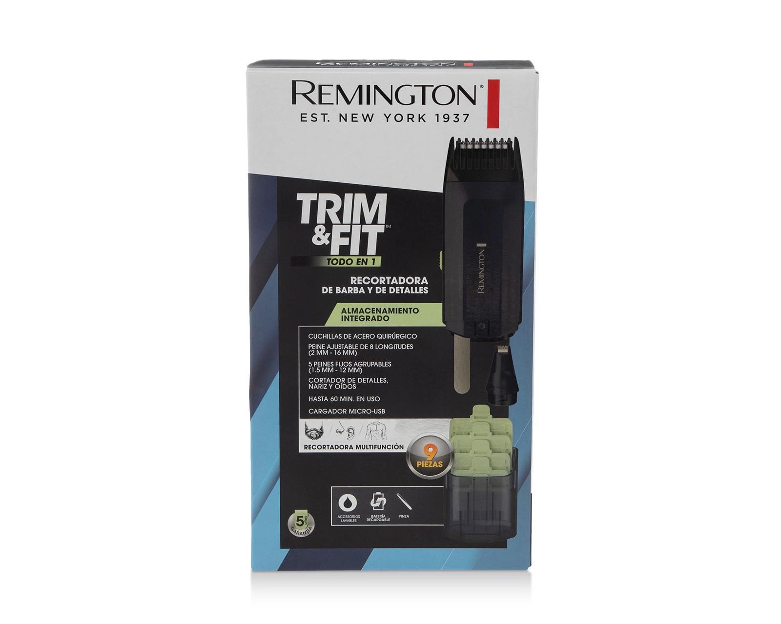 Foto 7 pulgar | Foto 6 | Recortadora de Barba y de Detalles Trim&Fit™ Kit todo en 1 Remington Almacenamiento Integrado RG033A-110F