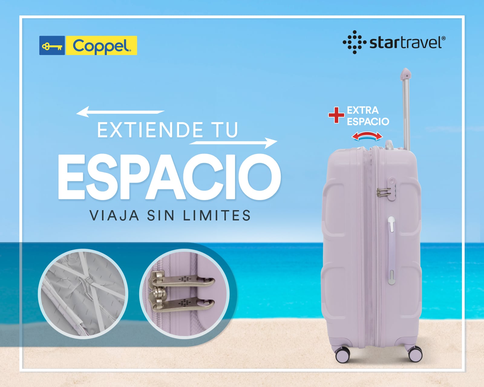 Maleta Vertical Startravel París 20 Pulgadas Lavanda