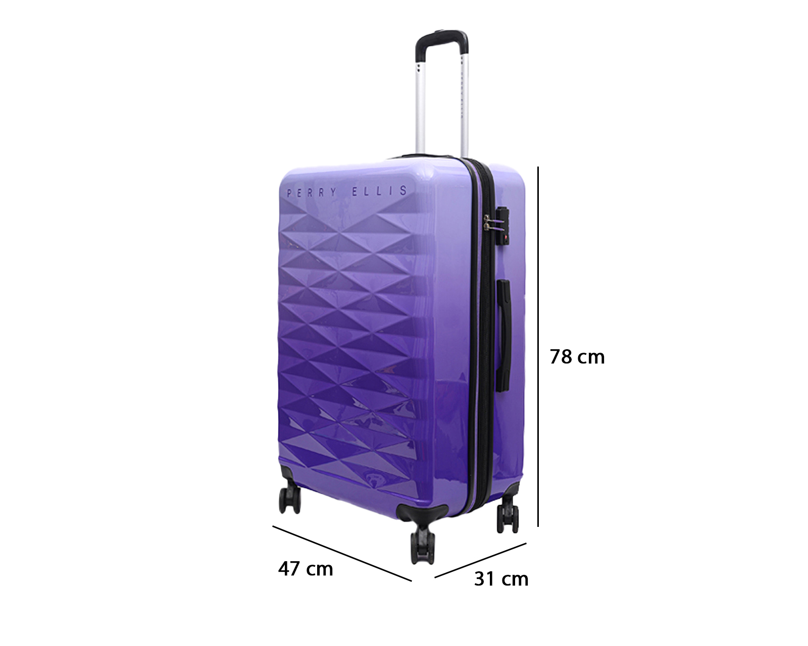 Foto 6 pulgar | Foto 5 | Maleta con Ruedas Perry Ellis A12003 de 28" Morada