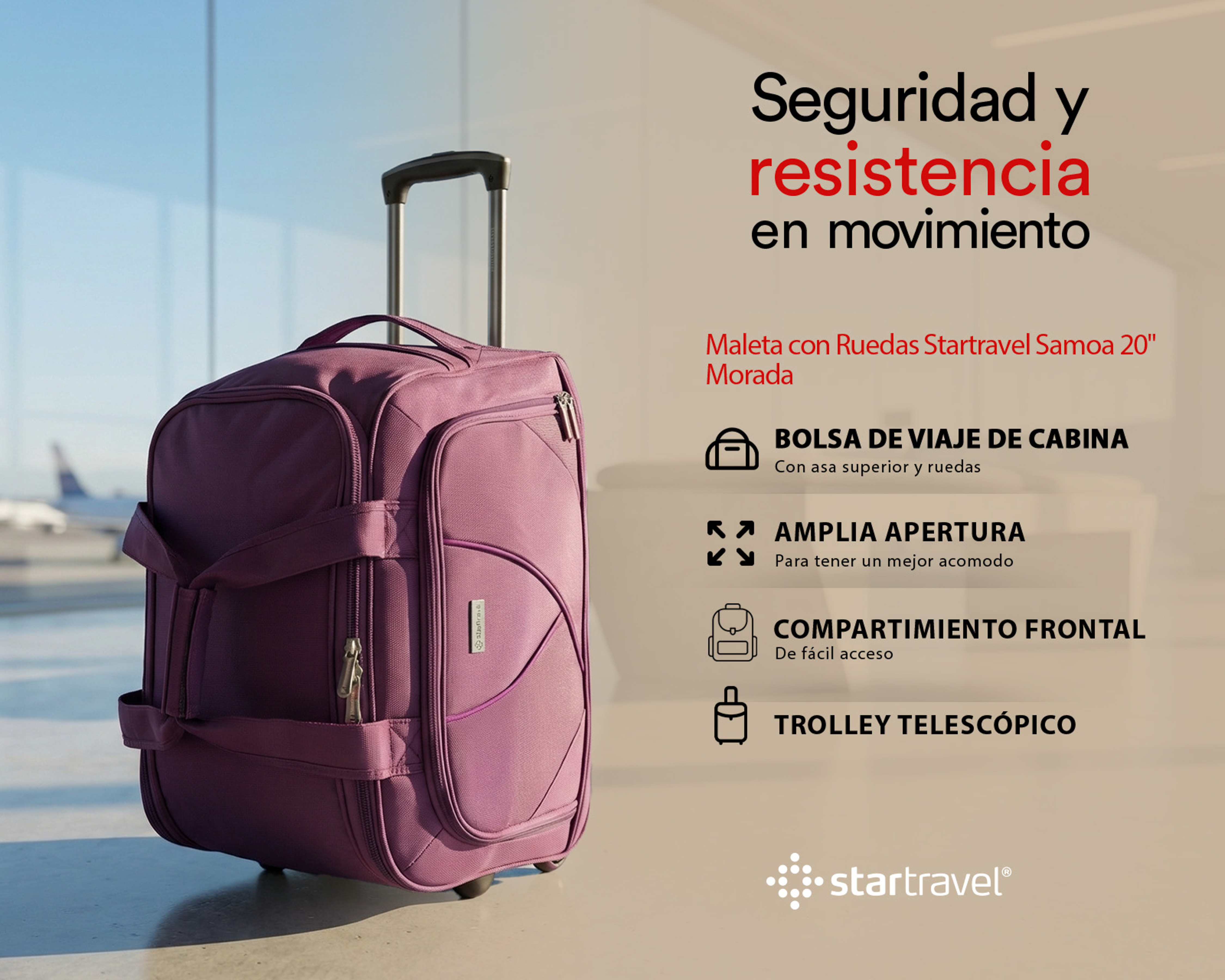 Foto 8 | Foto 8 | Maleta con Ruedas Startravel Samoa 20" Morada