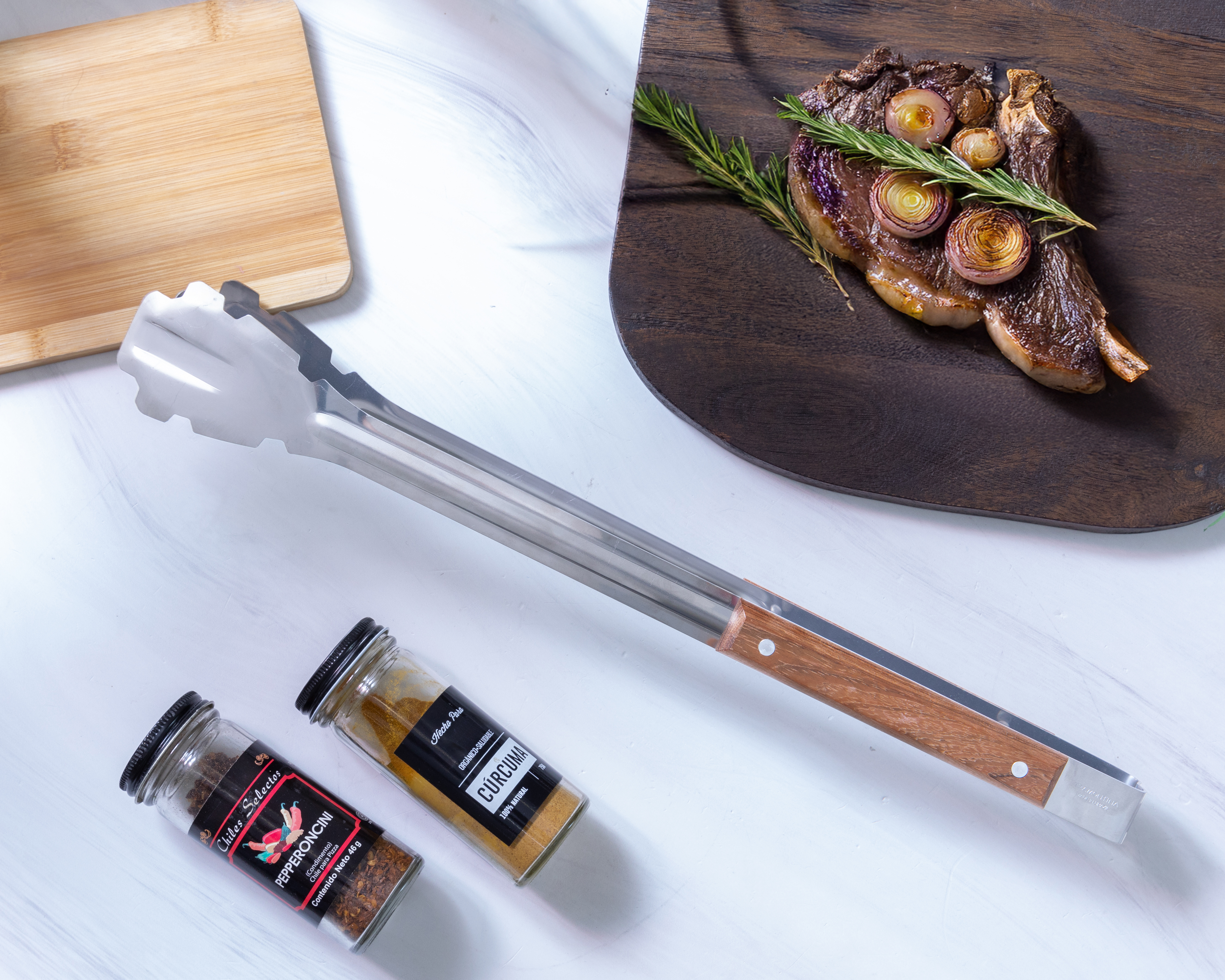 Foto 6 pulgar | Foto 5 | Pinzas para Asar de Acero Inoxidable