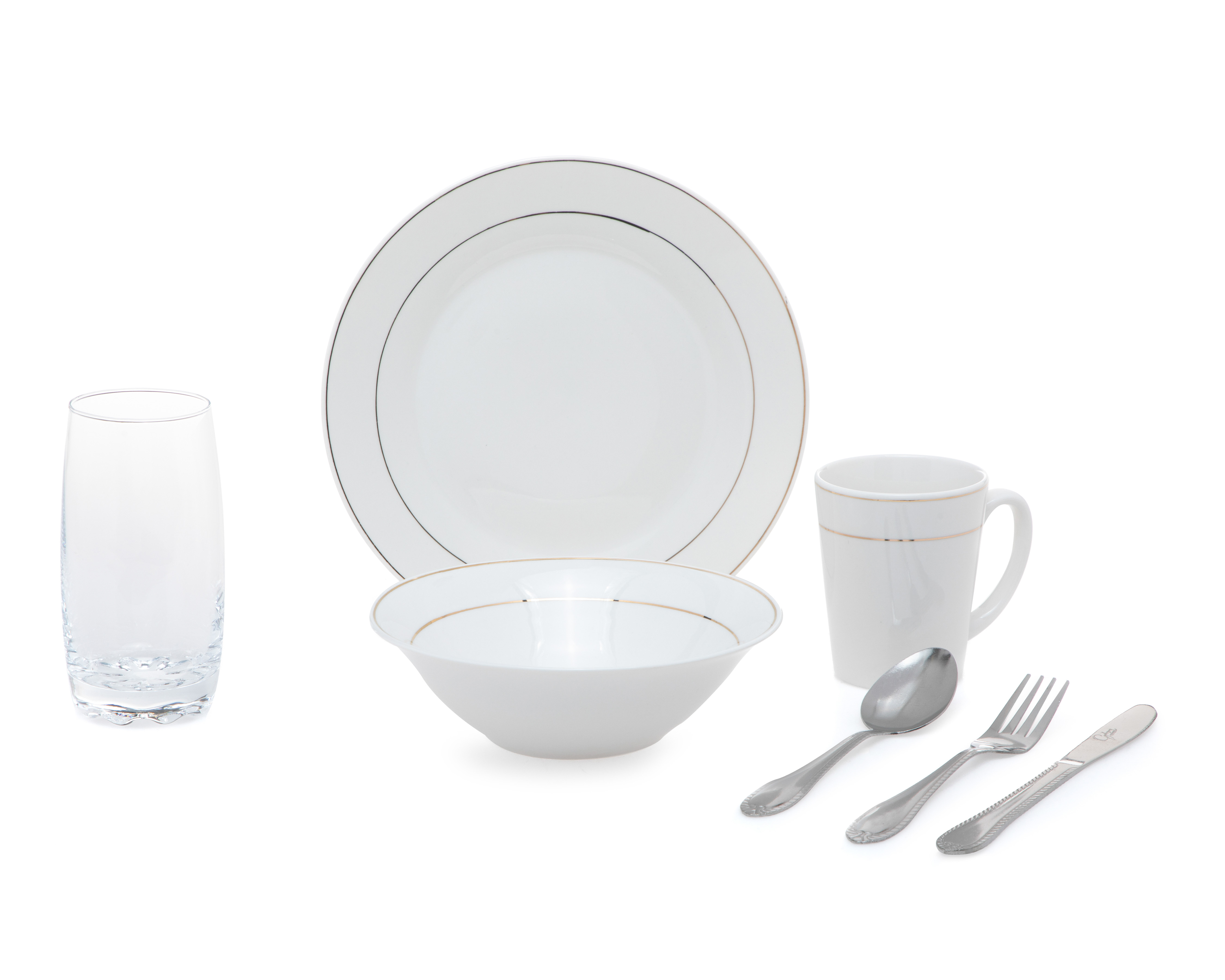 Foto 2 | Foto 2 | Vajilla de Porcelana Blanca para 4 Personas