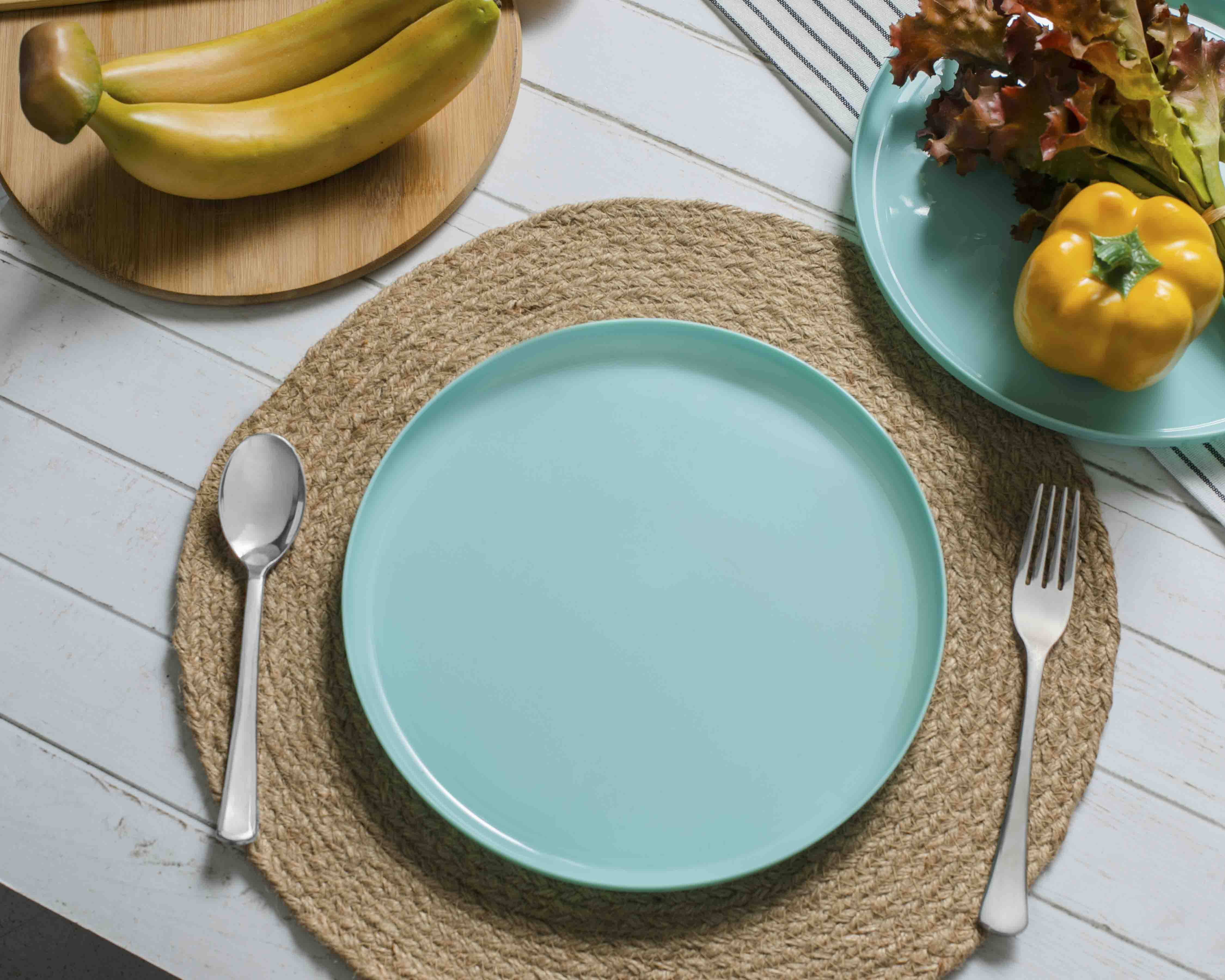 Foto 4 | Foto 4 | Plato Plano de Plástico Azul 4 Piezas
