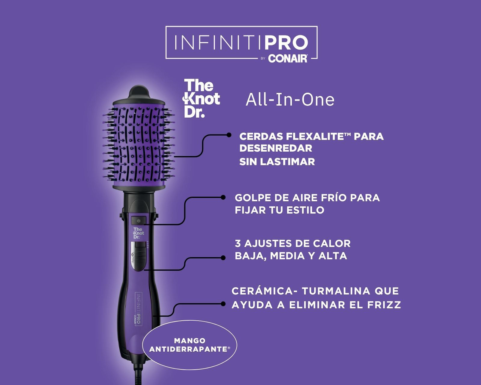 Foto 8 | Foto 8 | Cepillo de Cabello Eléctrico Infiniti Pro Conair BC123ES con 5 Accesorios