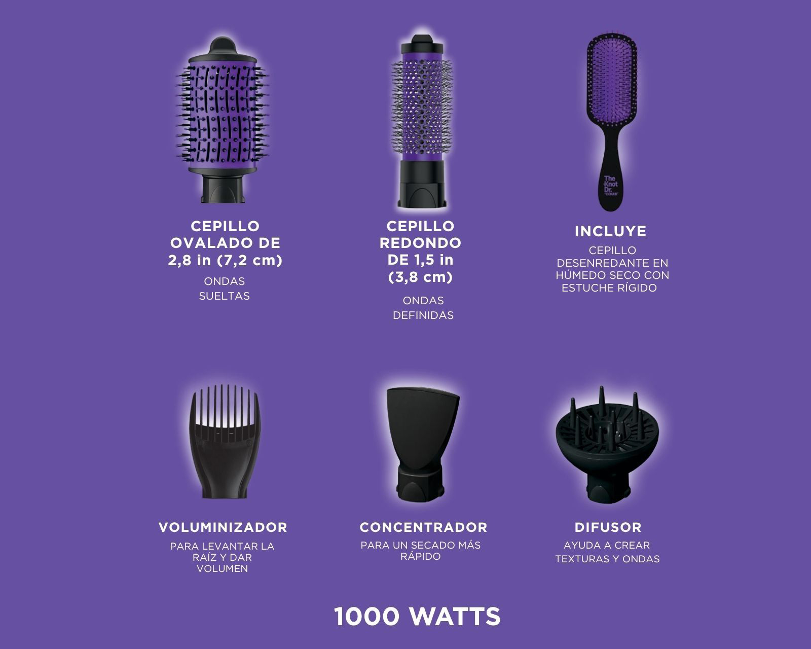 Foto 9 | Foto 9 | Cepillo de Cabello Eléctrico Infiniti Pro Conair BC123ES con 5 Accesorios