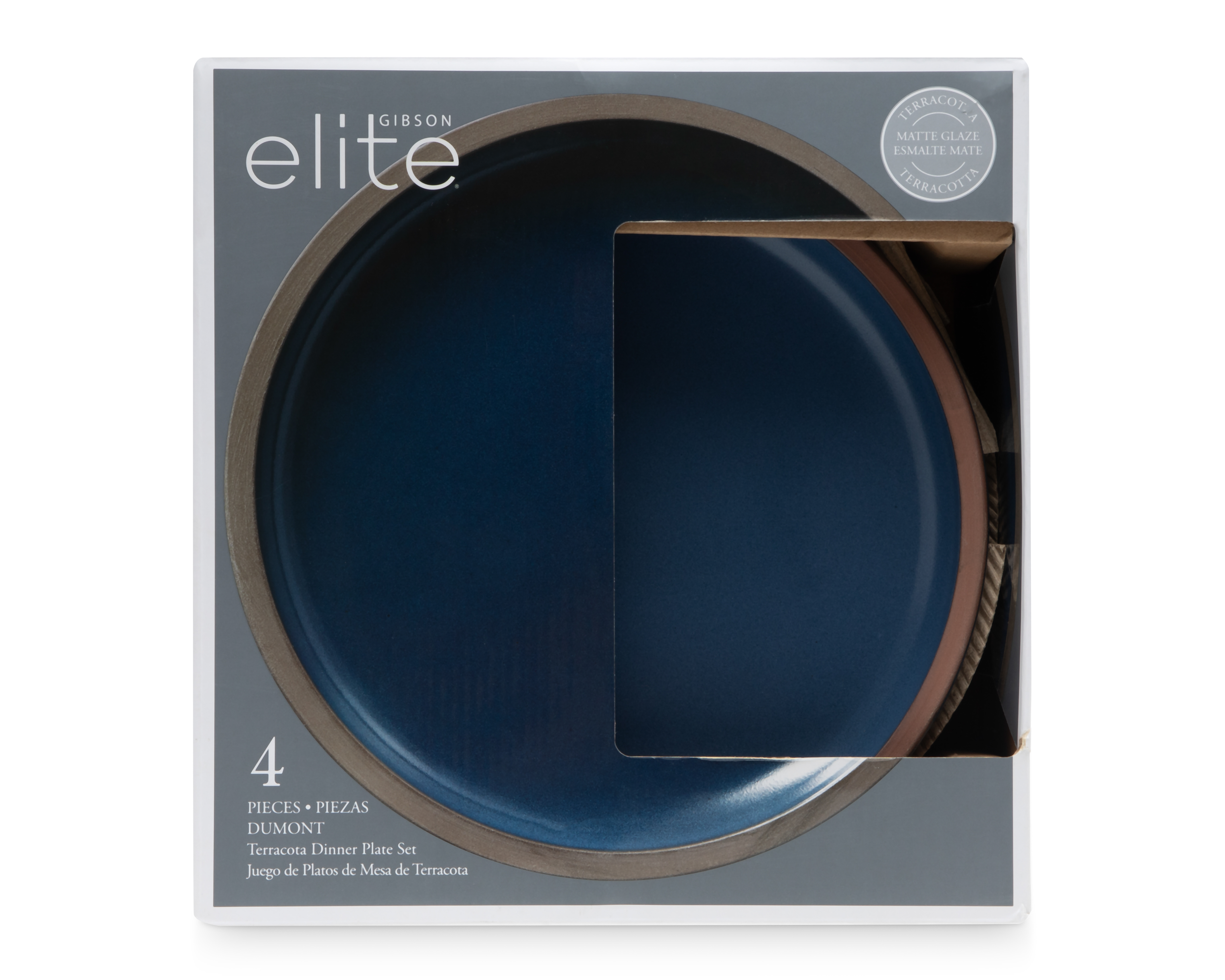 Foto 4 | Foto 4 | Plato Gibson Elite de Terracota Azul 4 Piezas