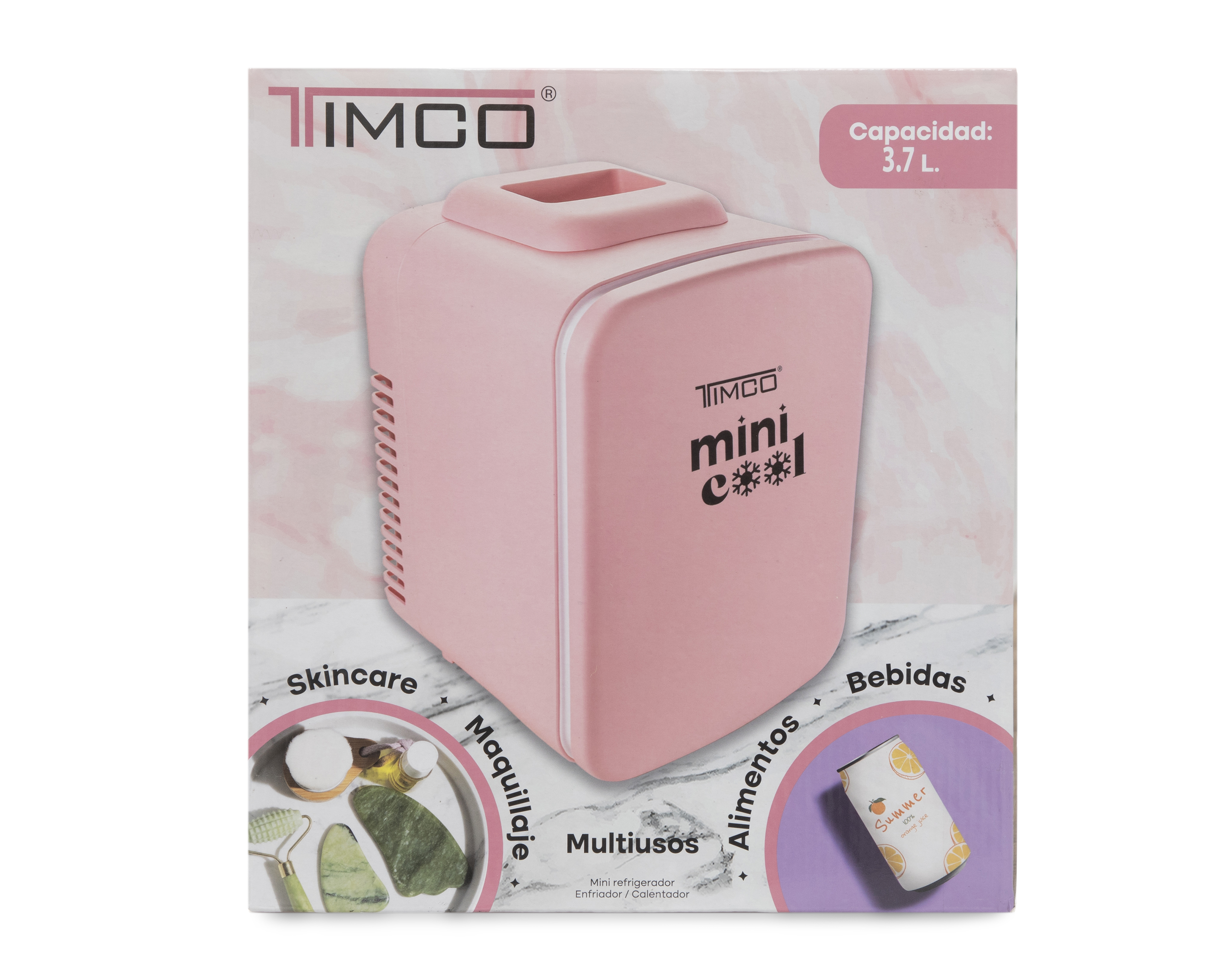 Foto 6 | Foto 6 | Mini Refrigerador Timco 6 Latas Rosa REMIN4LA1