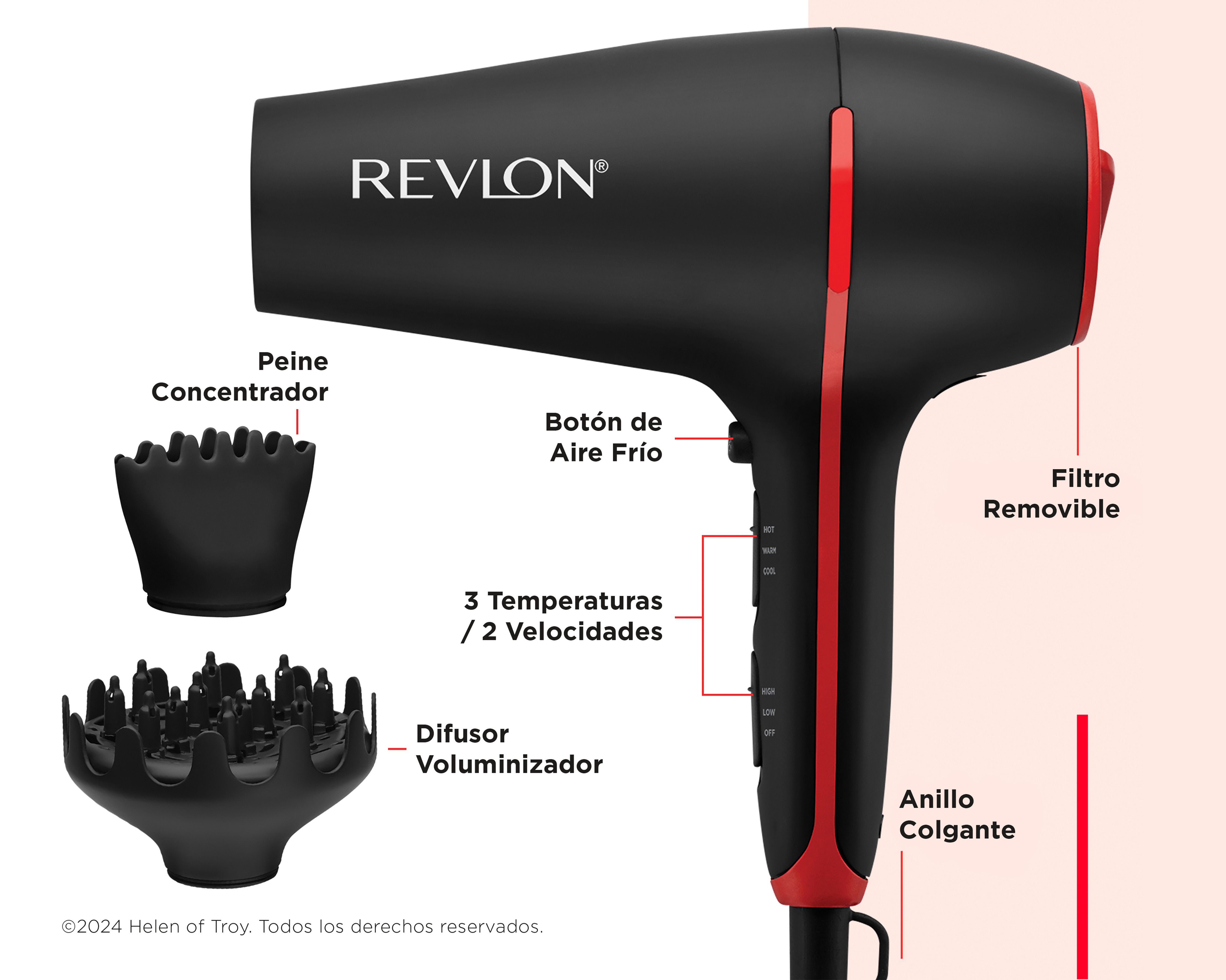 Foto 5 pulgar | Foto 4 | Secadora de Cabello Revlon Smoothstay 2 Velocidades
