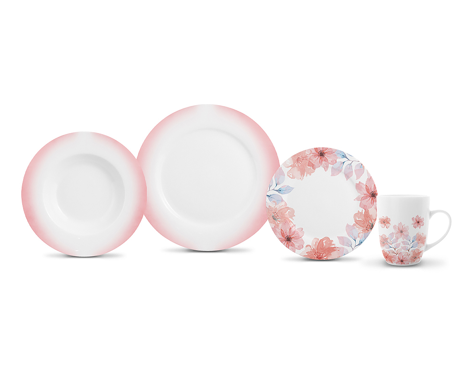 Foto 1 | Foto 1 | Vajilla de Porcelana Blanca para 4 Personas 16 de Piezas