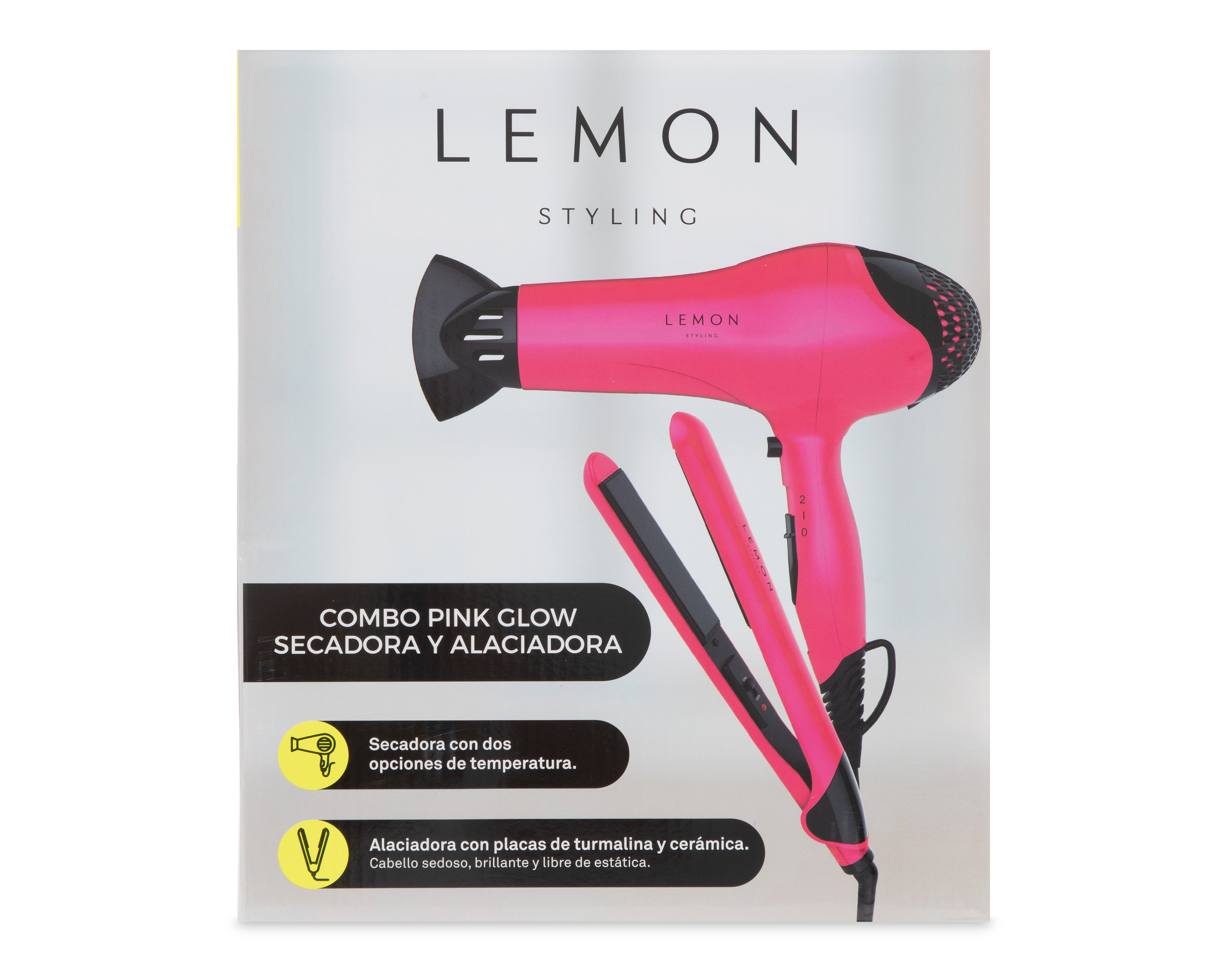 Foto 7 pulgar | Foto 6 | Combo de Secadora y Alaciadora Lemon Styling Pink Glow