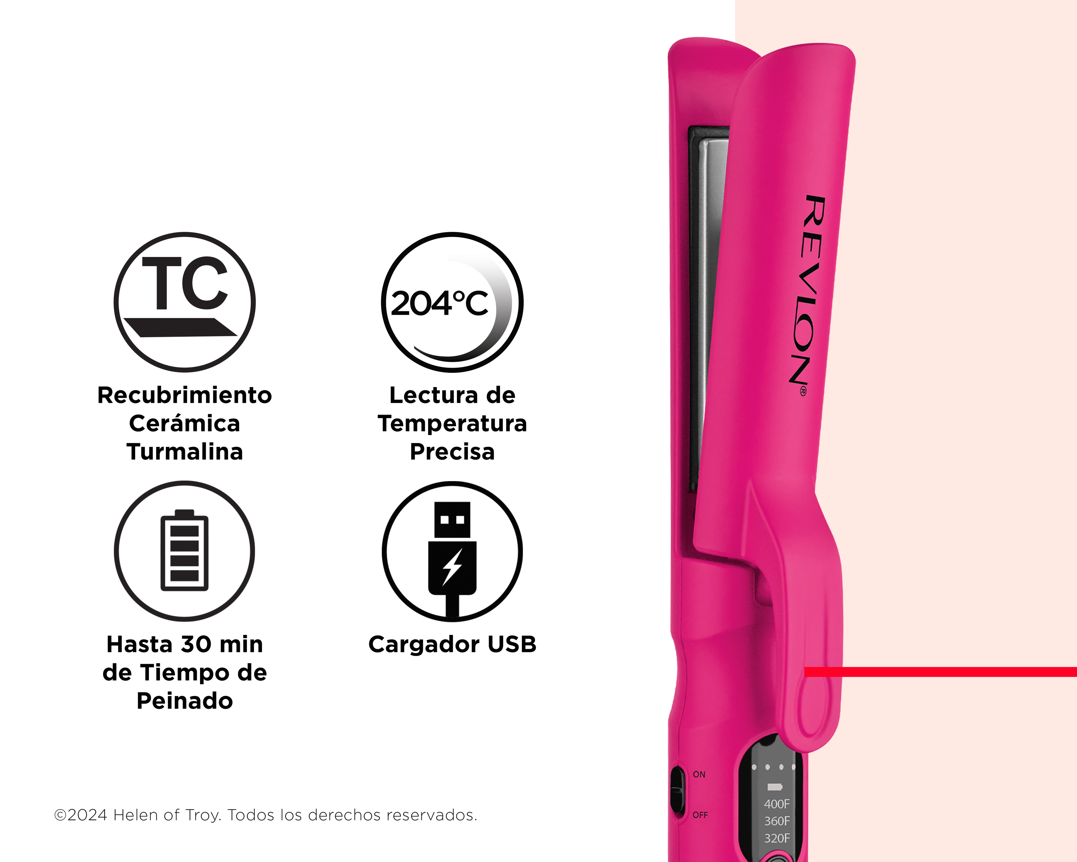 Foto 5 pulgar | Foto 4 | Plancha de Cabello Inalambrica Revlon RVST2203LA1 Cerámica