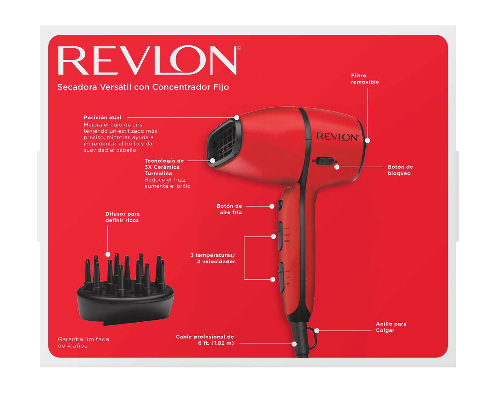 Foto 9 pulgar | Foto 8 | Secadora de Cabello Revlon Versátil 2 Velocidades
