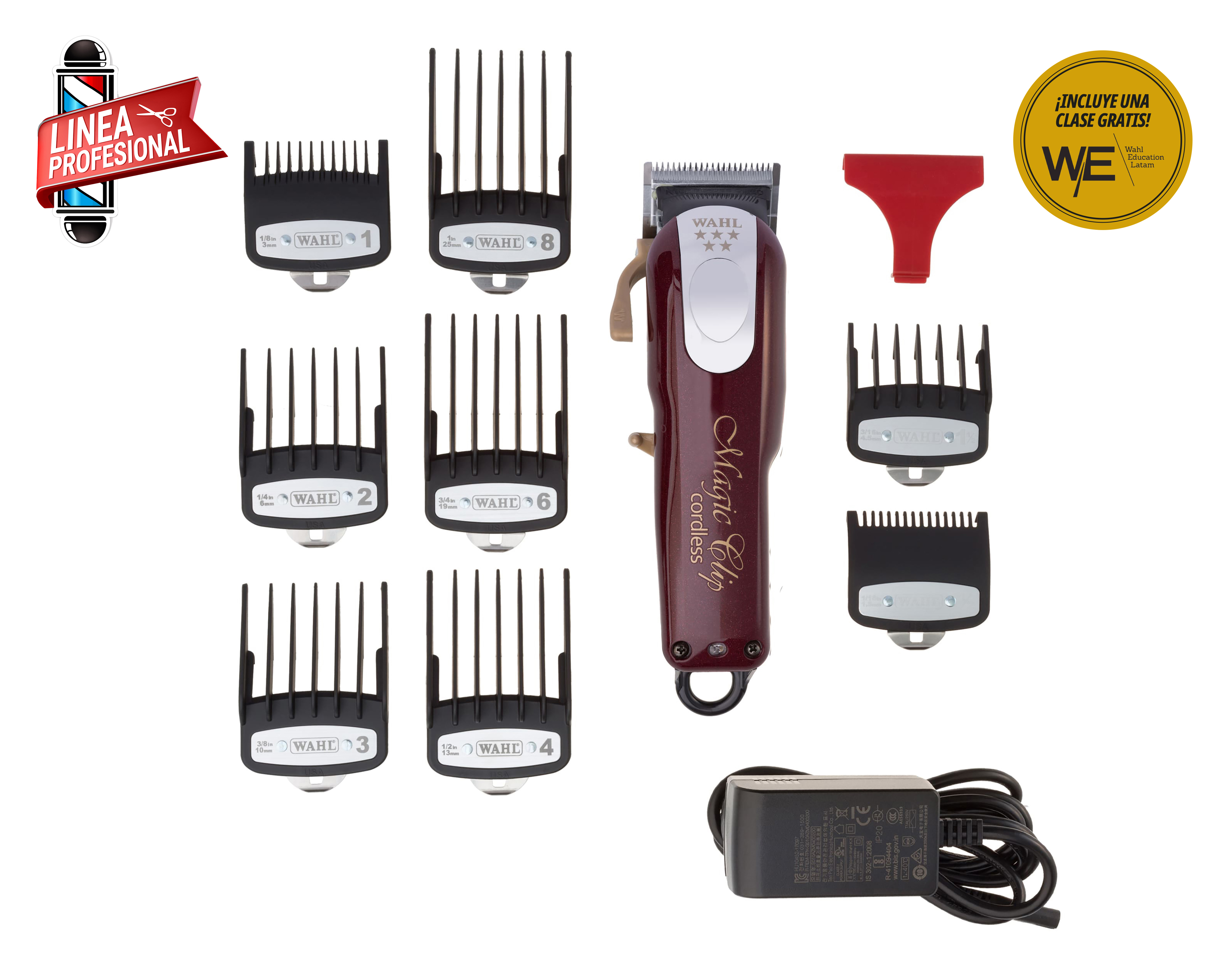 Foto 6 | Foto 6 | Cortadora de Cabello Wahl Magic Clip Recargable Alámbrica 11 Piezas + Curso Virtual de Barbería