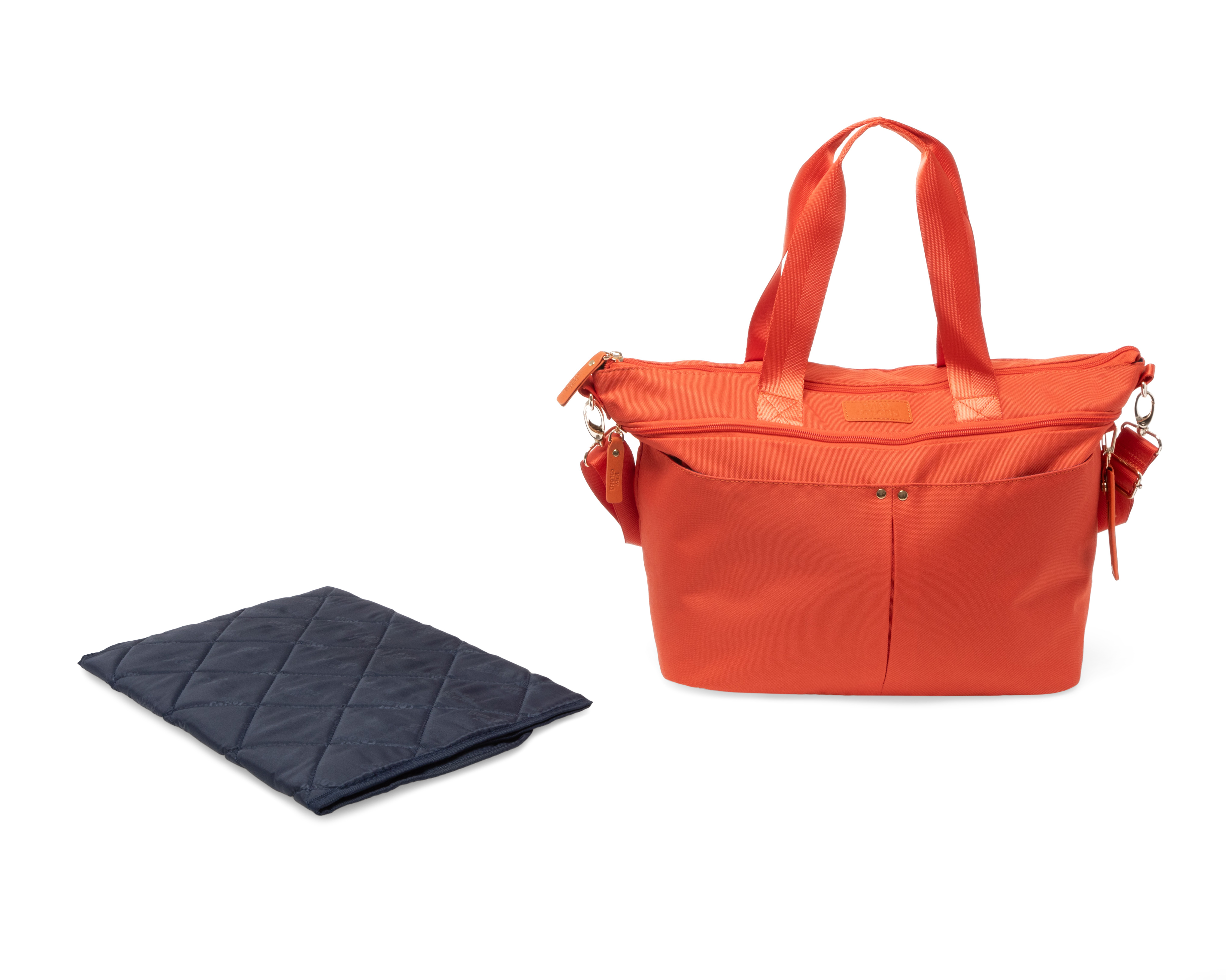 Pañalera Baby Colors Rainbow Naranja con Cambiador Portátil para Bebé