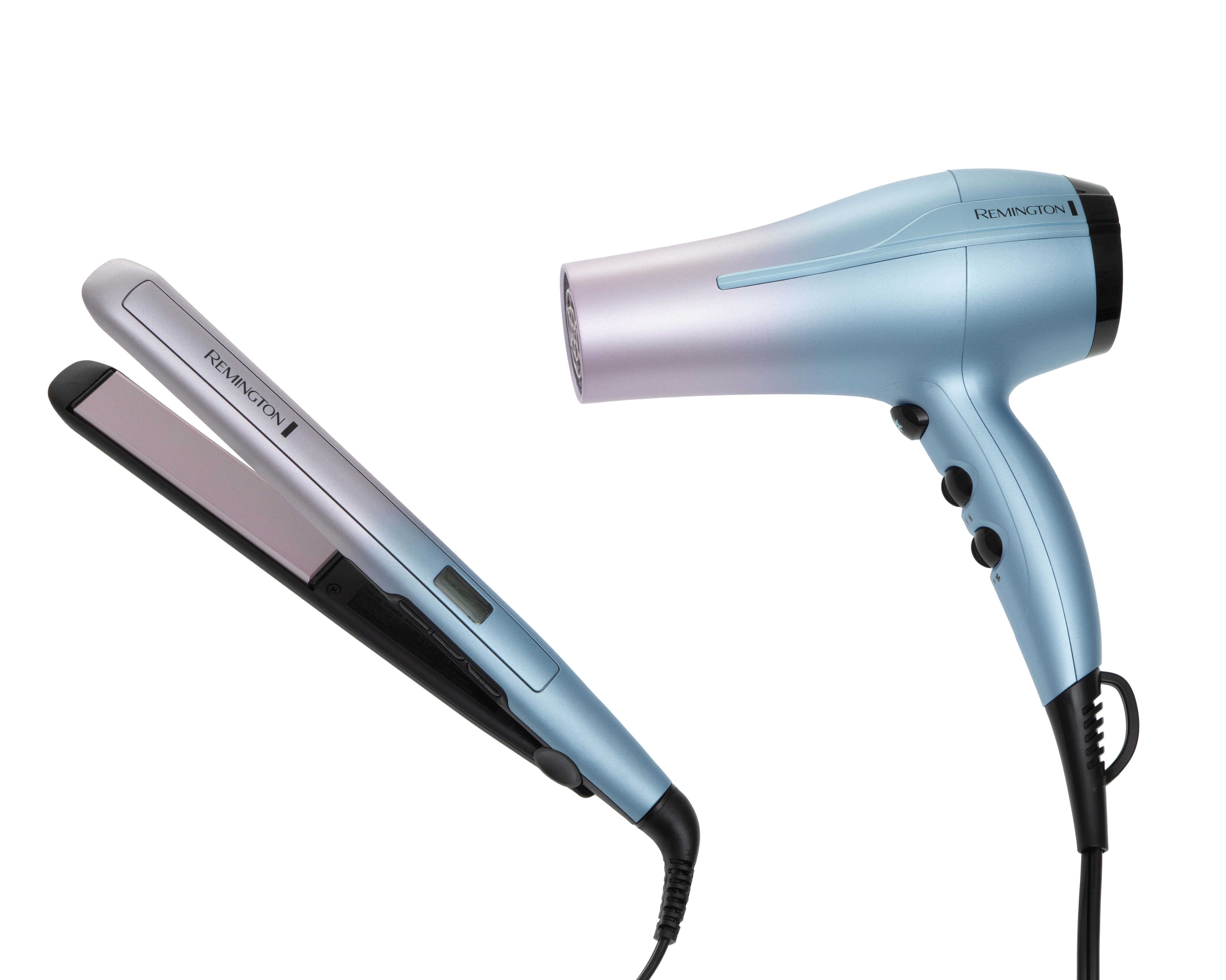 Combo de Alaciadora y Plancha para Cabello Remington Mineral Glow con Infusión de Turmalina