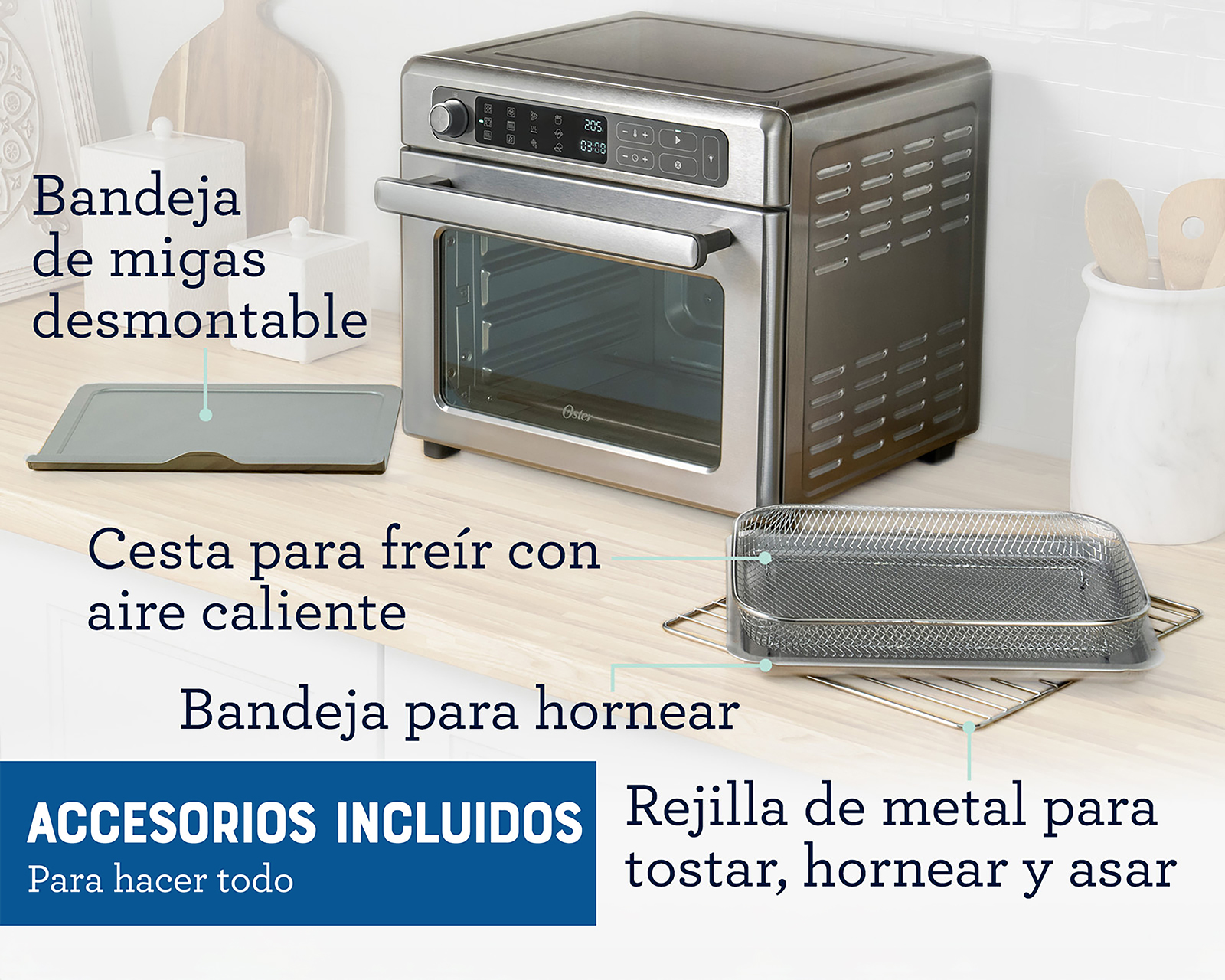 Foto 7 | Foto 6 | Horno Freidora Oster 2177538 de 22 Litros