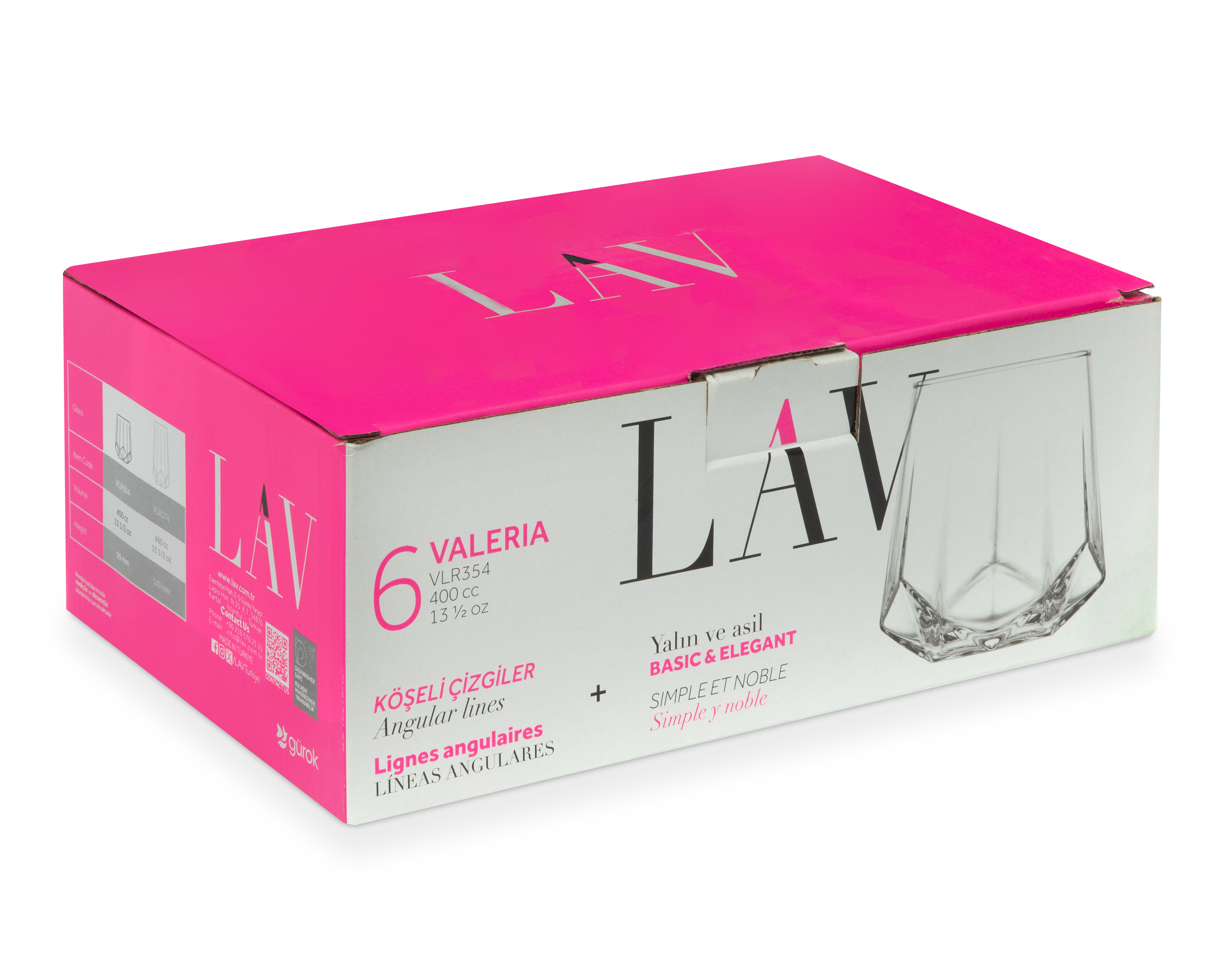 Foto 3 | Foto 3 | Vasos de Vidrio LAV 400 ml 6 Piezas