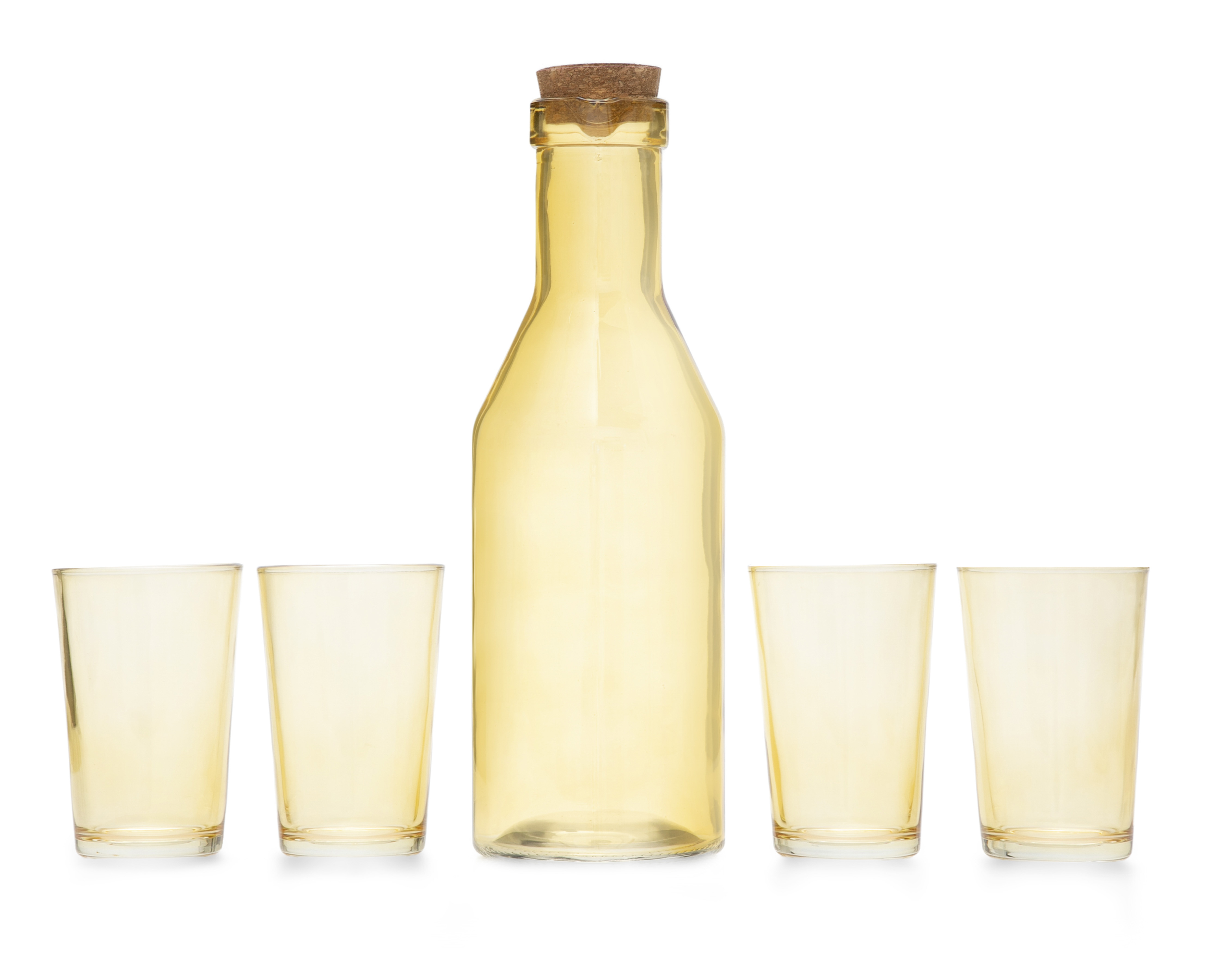 Botella de Vidrio Starhaus con 4 Vasos
