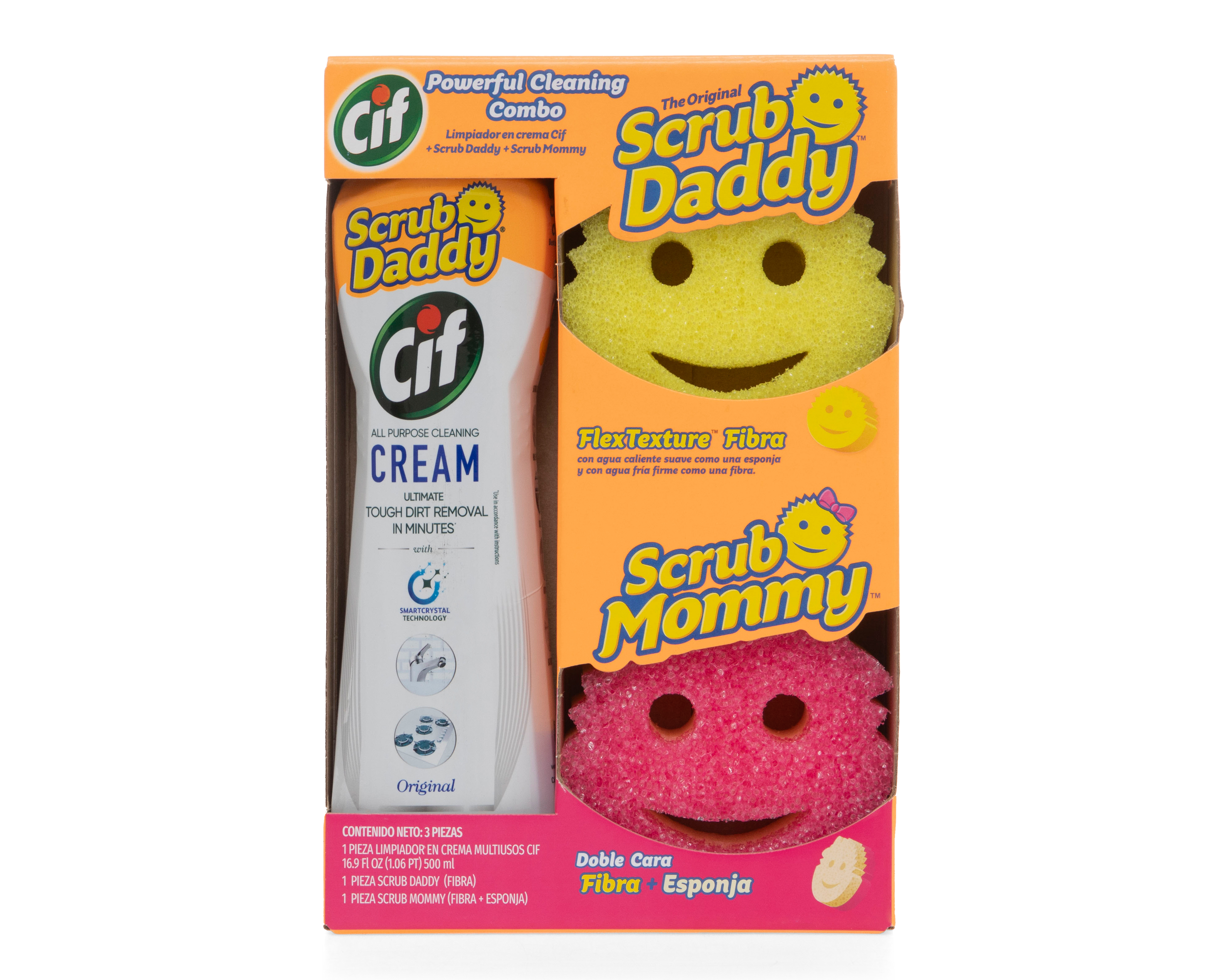 Foto 2 pulgar | Foto 1 | Limpiador en Crema Multiusos CIF y Esponjas Scrub Daddy 3 Piezas