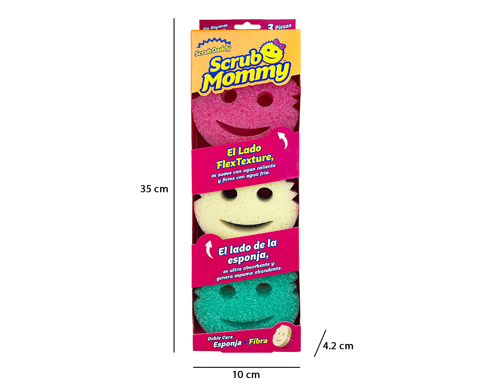 Foto 6 pulgar | Foto 5 | Esponjas Scrub Mommy Multicolor Scrub Daddy 3 Piezas