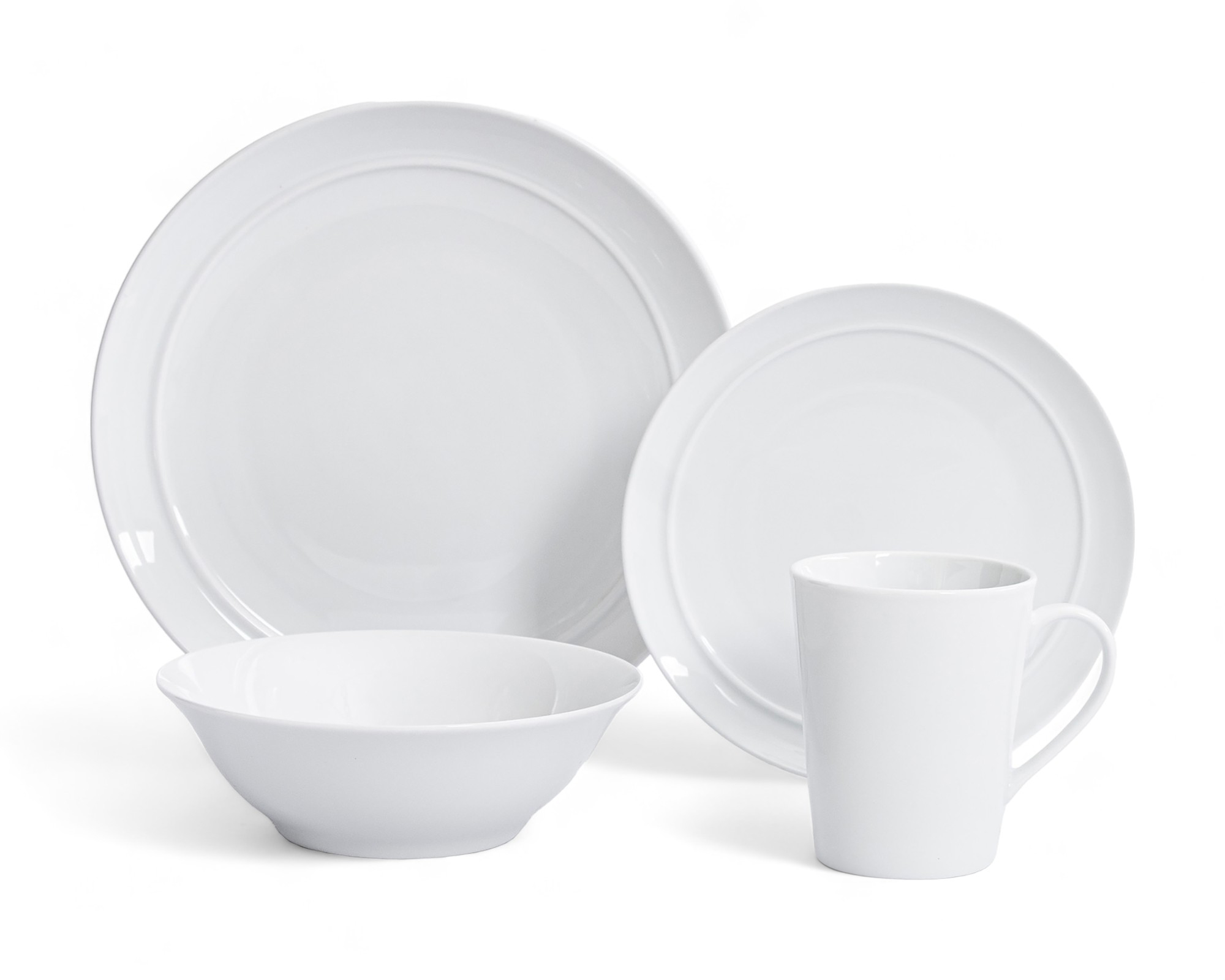 Foto 1 | Foto 1 | Vajilla de Porcelana Blanca para 4 Personas 16 Piezas