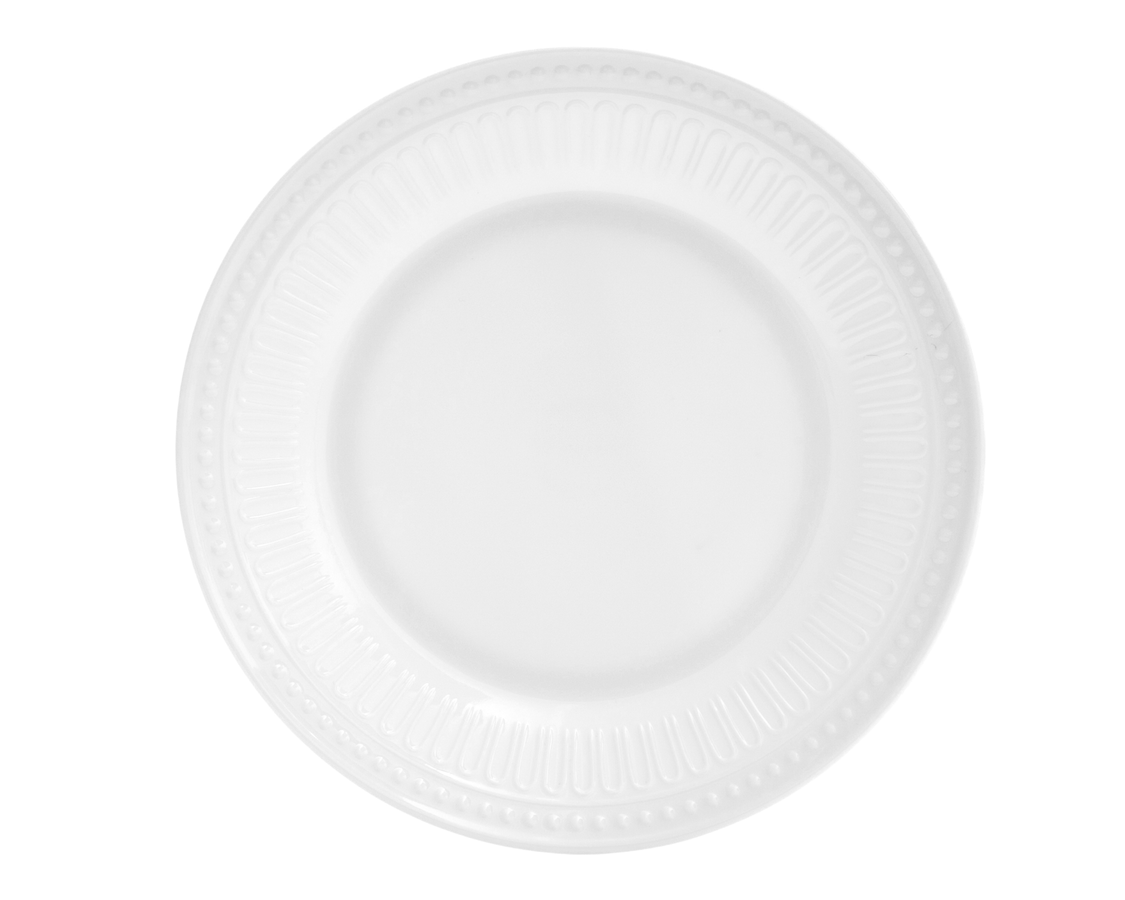 Plato Plano Blanco 4 Piezas