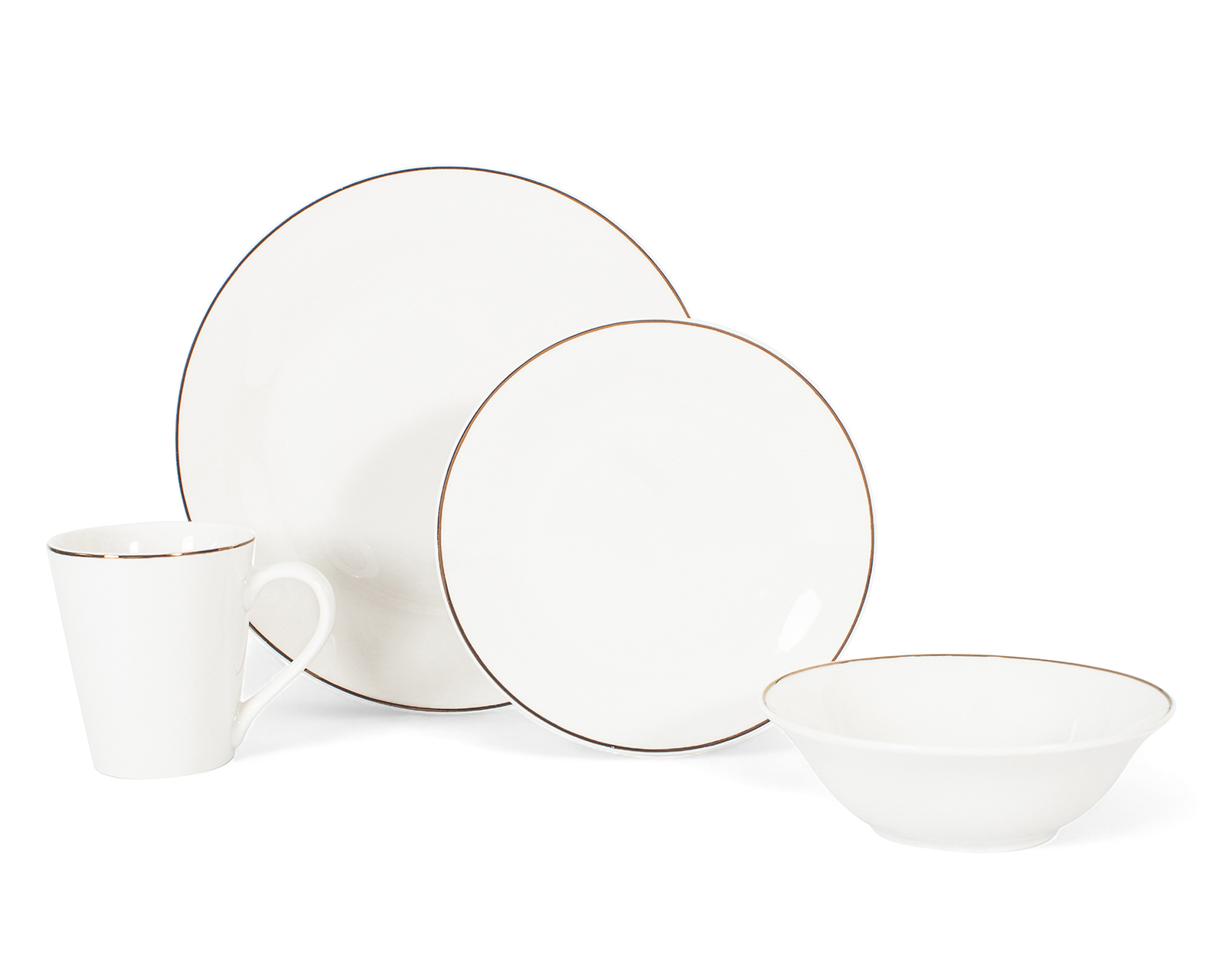 Foto 2 | Foto 2 | Vajilla de Porcelana Crown Baccara Blanca para 4 Personas 16 Piezas