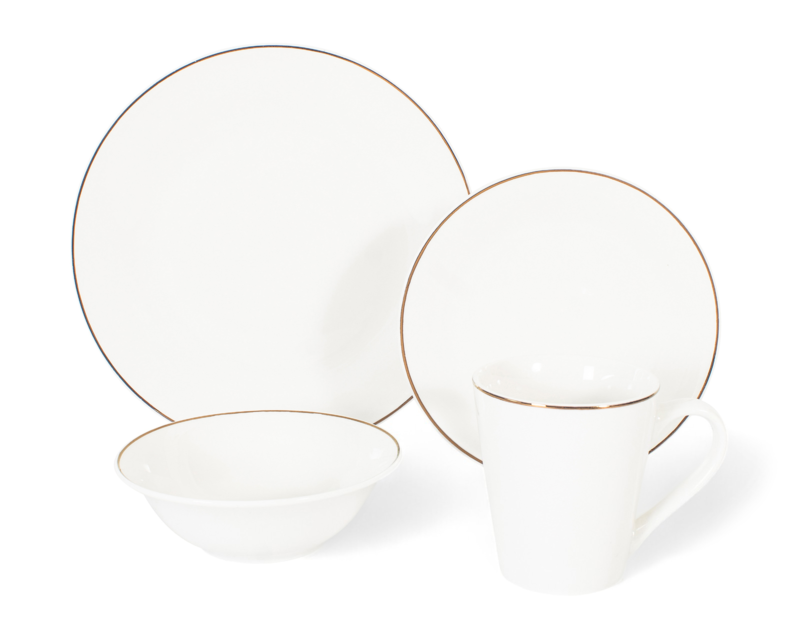 Foto 4 pulgar | Foto 3 | Vajilla de Porcelana Crown Baccara Blanca para 4 Personas 16 Piezas