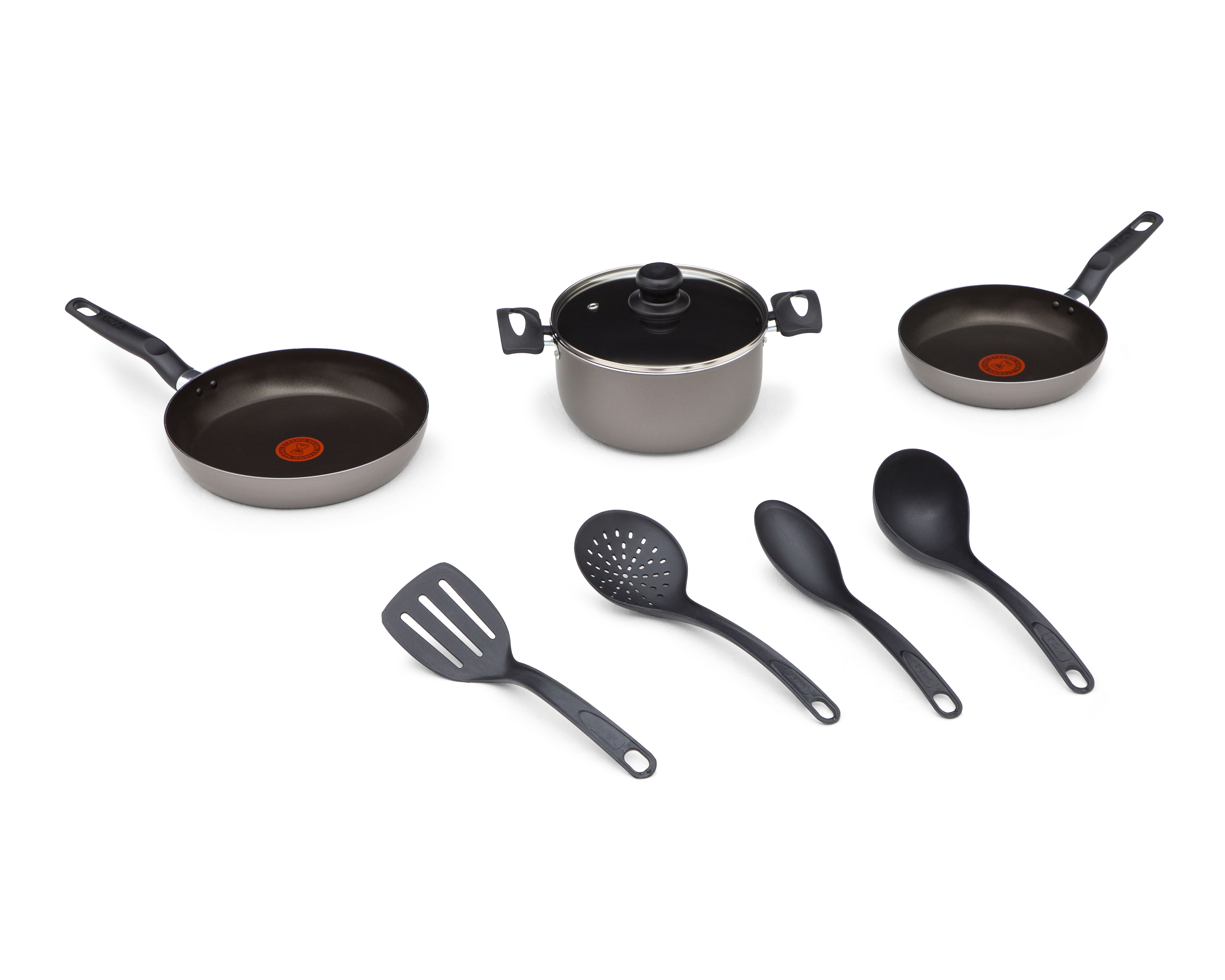 Batería de Cocina T-Fal Vital 8 Piezas Gris
