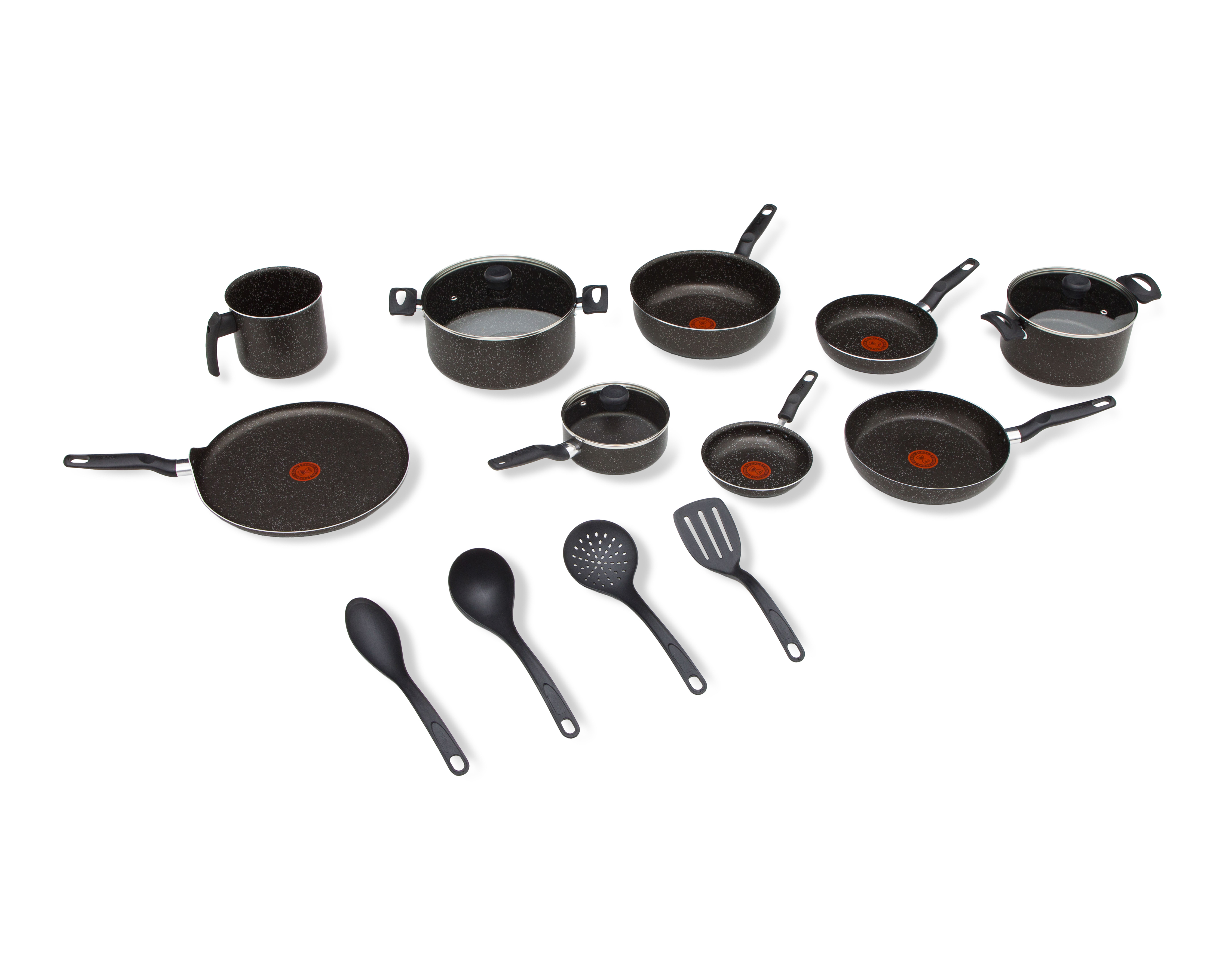 Batería de Cocina T-Fal Vital Stone 16 Piezas Negro