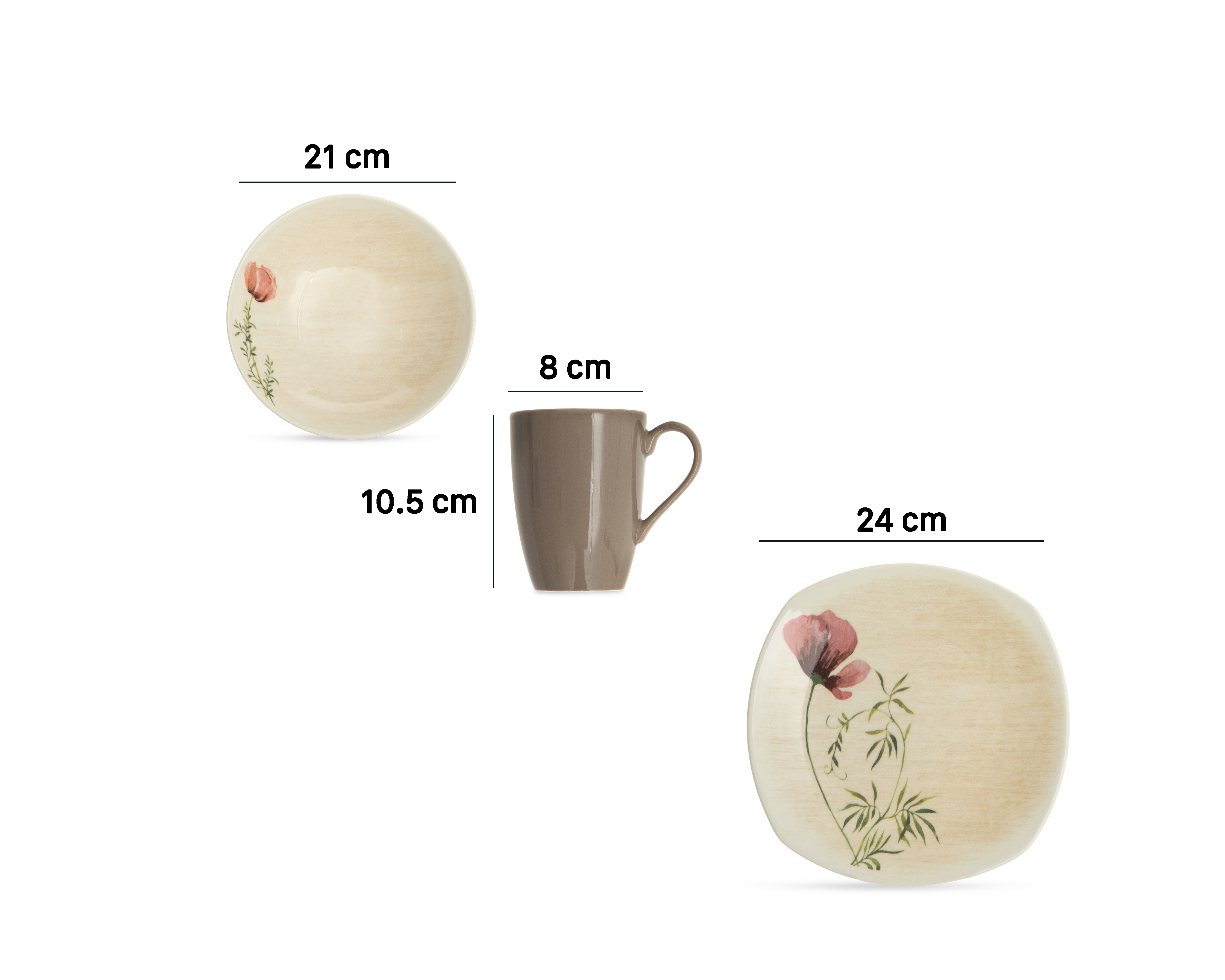 Foto 7 | Foto 7 | Vajilla de Cerámica Beige para 4 Personas 12 Piezas