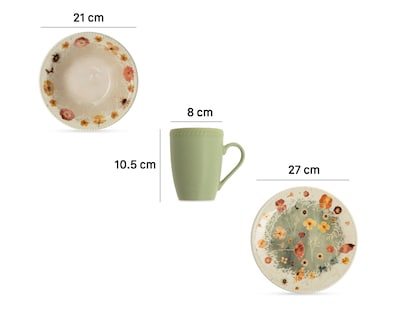 Foto 7 | Foto 7 | Vajilla de Cerámica Beige para 4 Personas 12 Piezas
