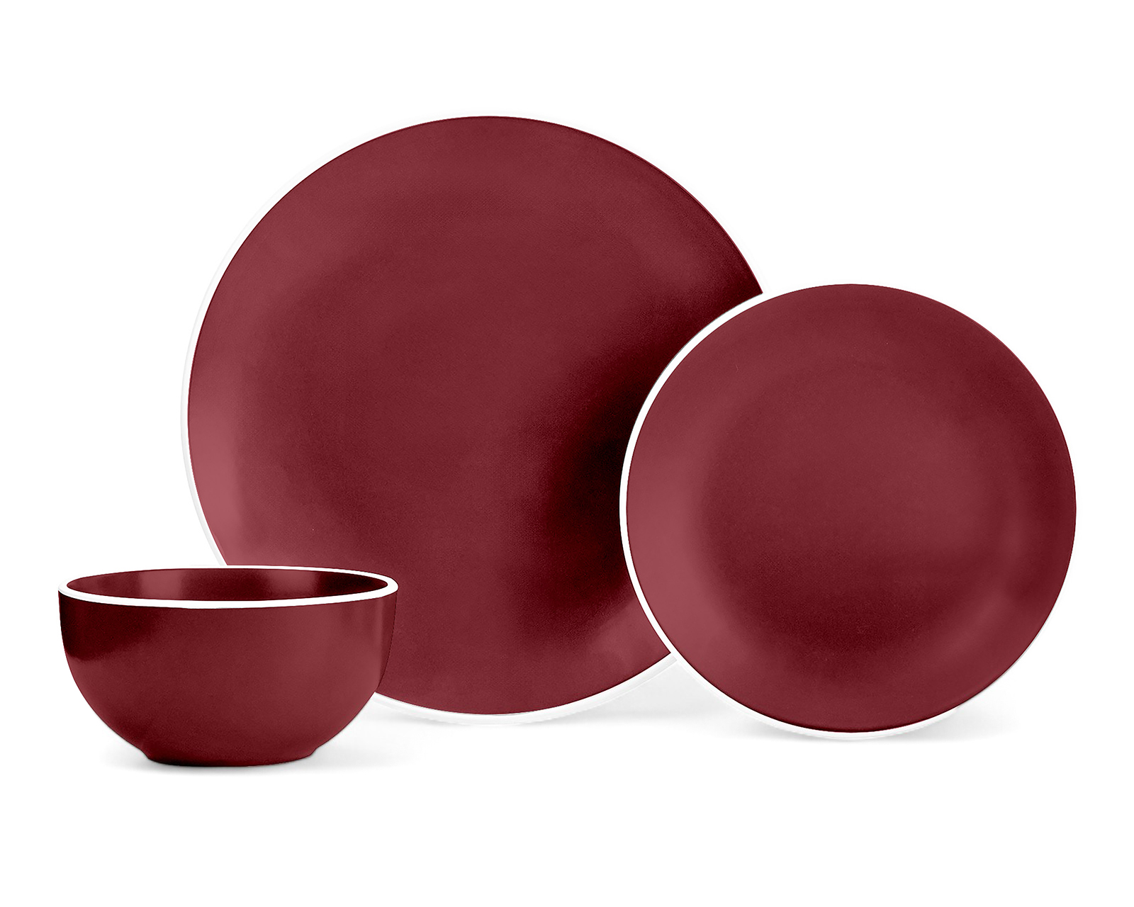 Foto 3 pulgar | Foto 2 | Vajilla de Cerámica Roja Crown Baccara para 4 Personas 12 Piezas