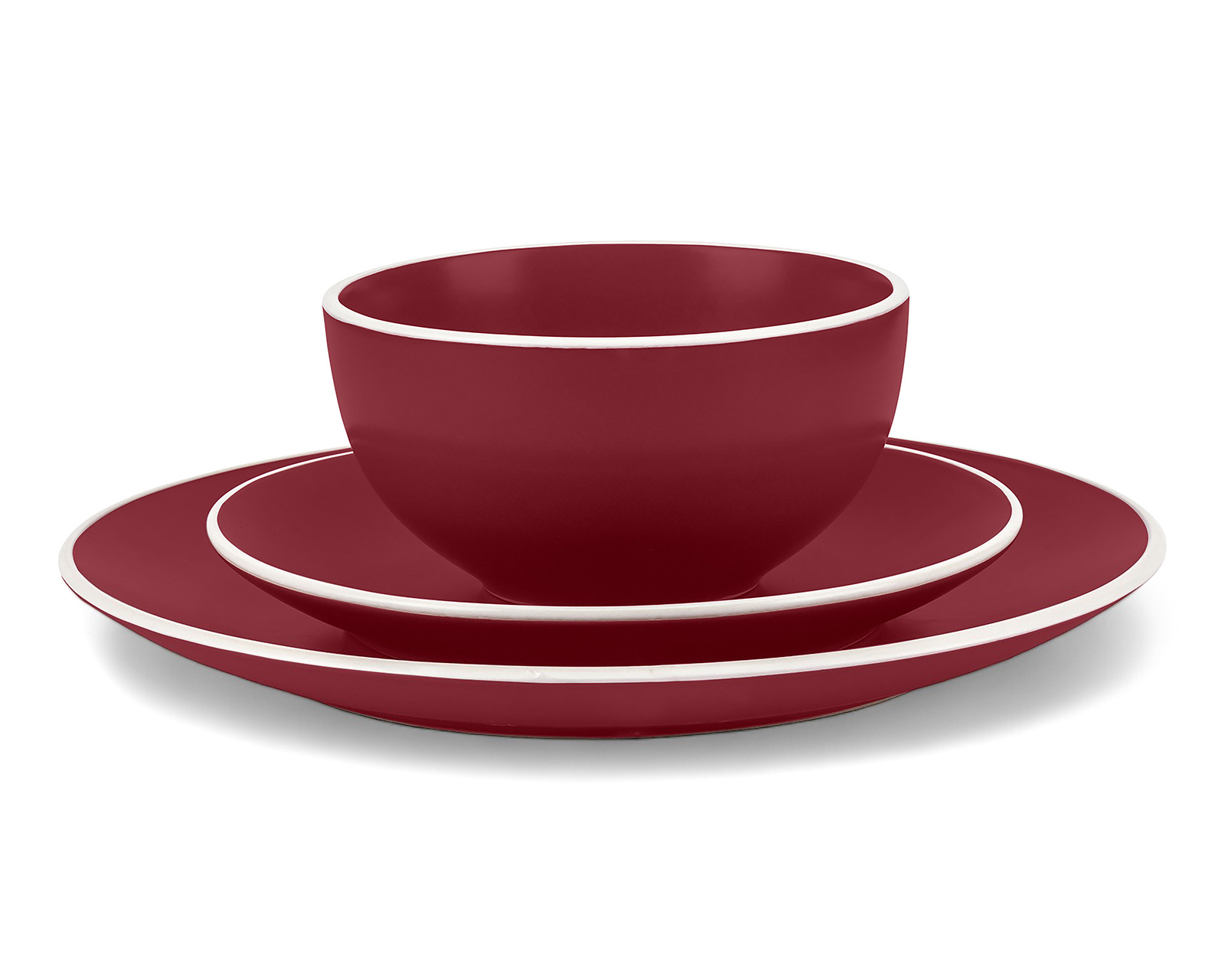 Foto 3 | Foto 3 | Vajilla de Cerámica Roja Crown Baccara para 4 Personas 12 Piezas
