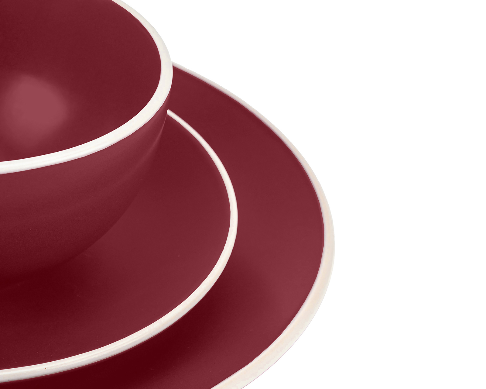 Foto 4 | Foto 4 | Vajilla de Cerámica Roja Crown Baccara para 4 Personas 12 Piezas