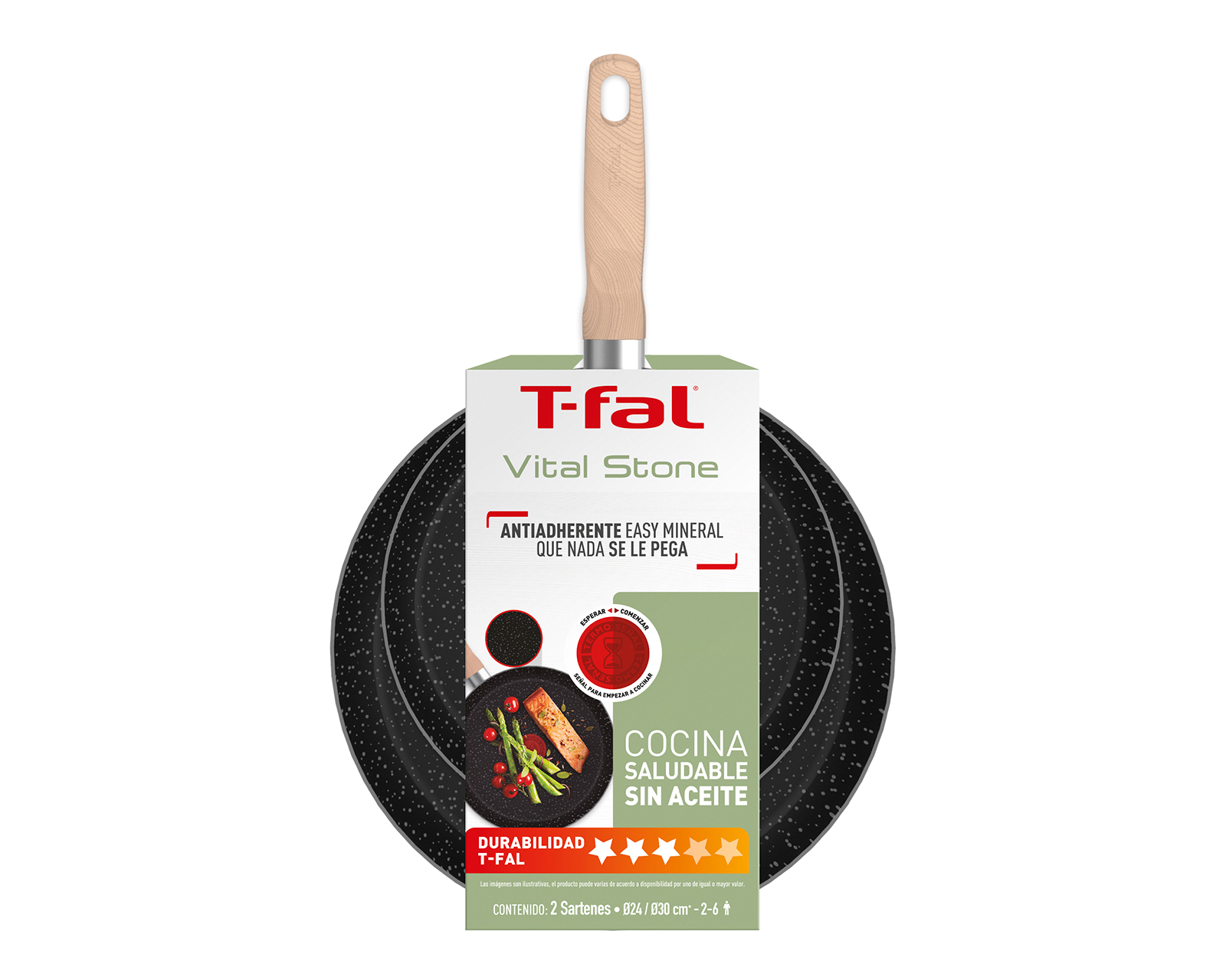 Foto 6 | Foto 6 | Juego de Sartenes T-Fal Vital Stone 2 Piezas de Aluminio