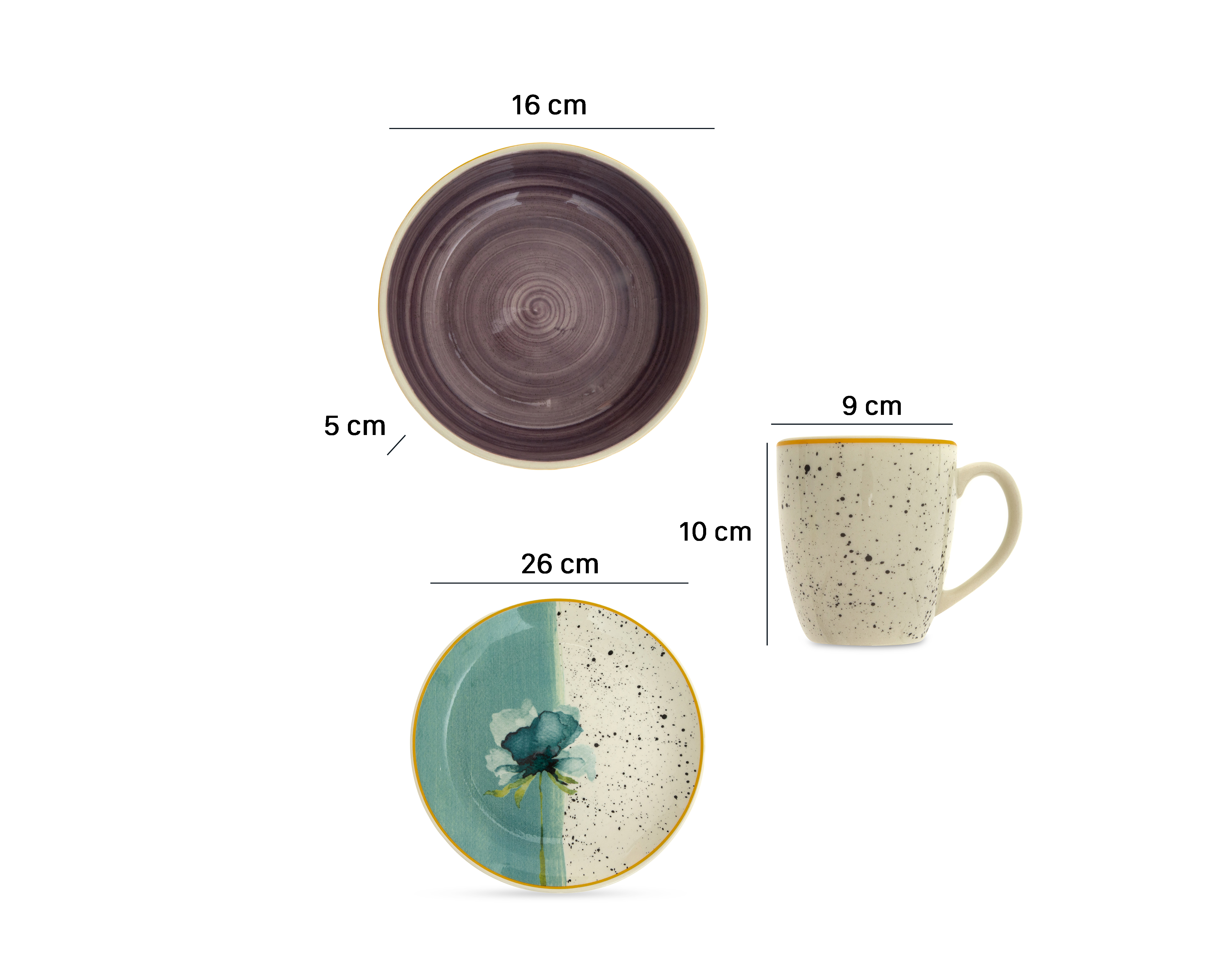 Foto 7 | Foto 7 | Vajilla de Cerámica Multicolor para 4 Personas 12 Piezas