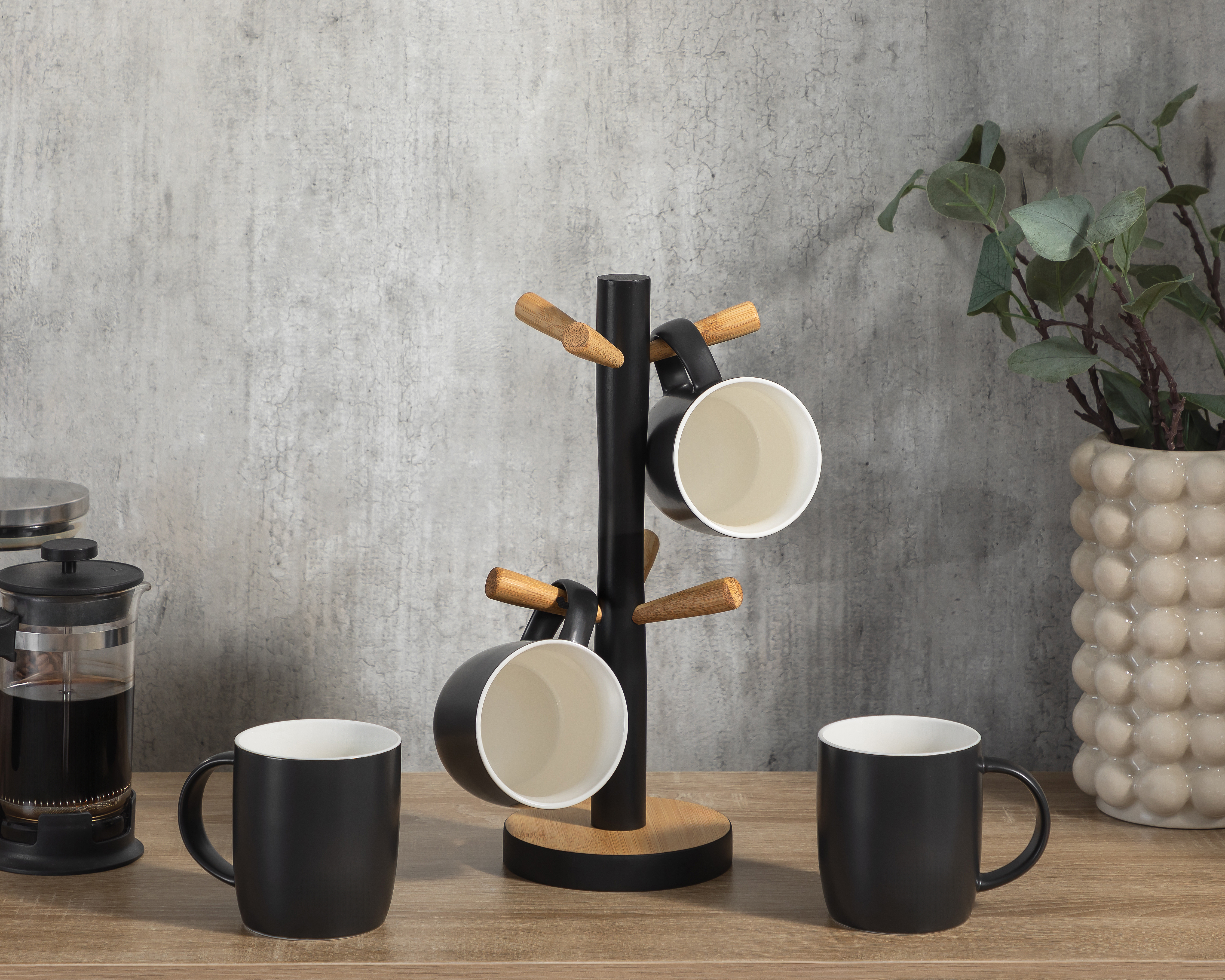 Foto 4 | Foto 4 | Tazas de Cerámica con Base Starhaus 350 ml 5 Piezas