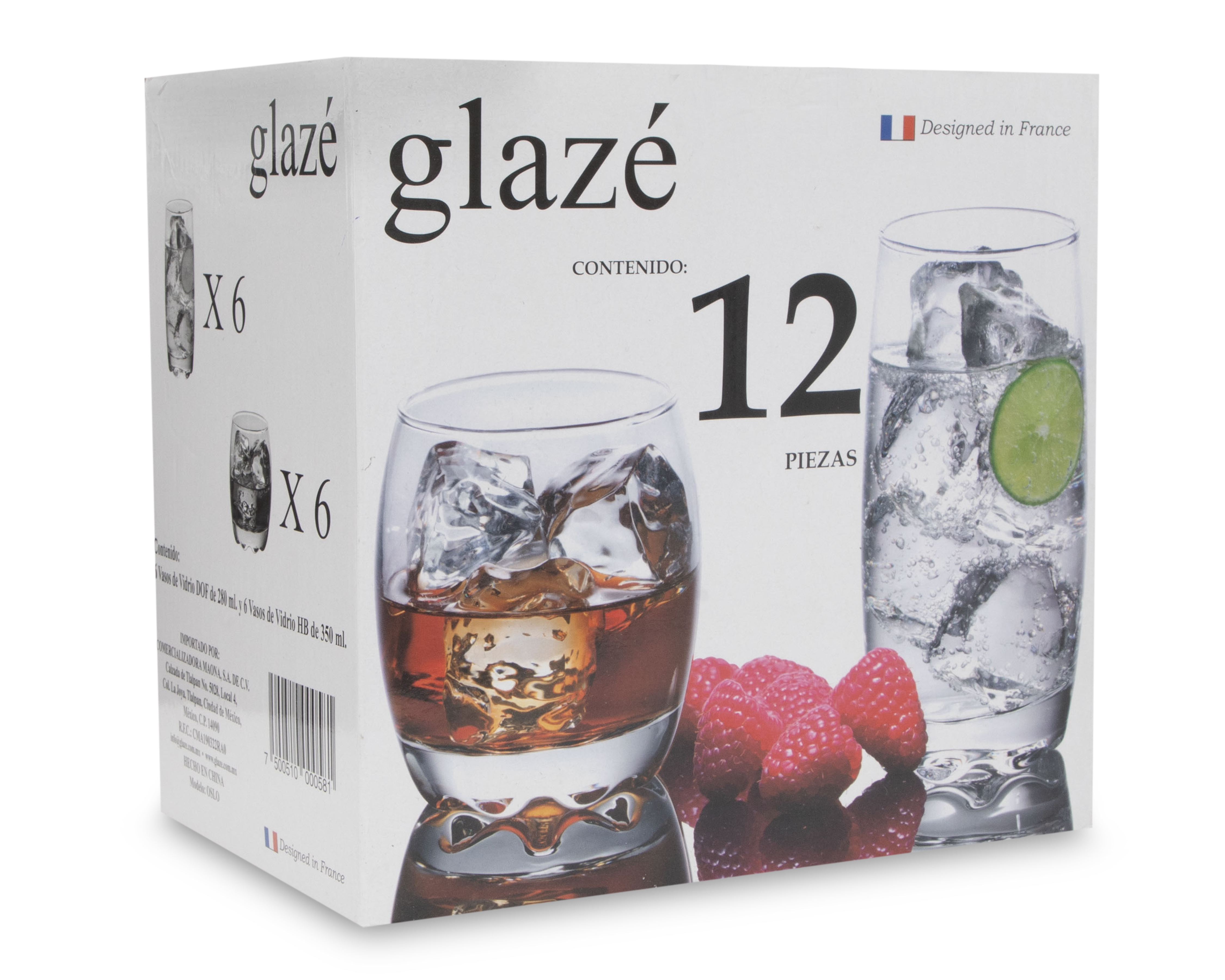 Foto 2 | Foto 2 | Juego de Vasos de Vidrio Glazé 12 Piezas
