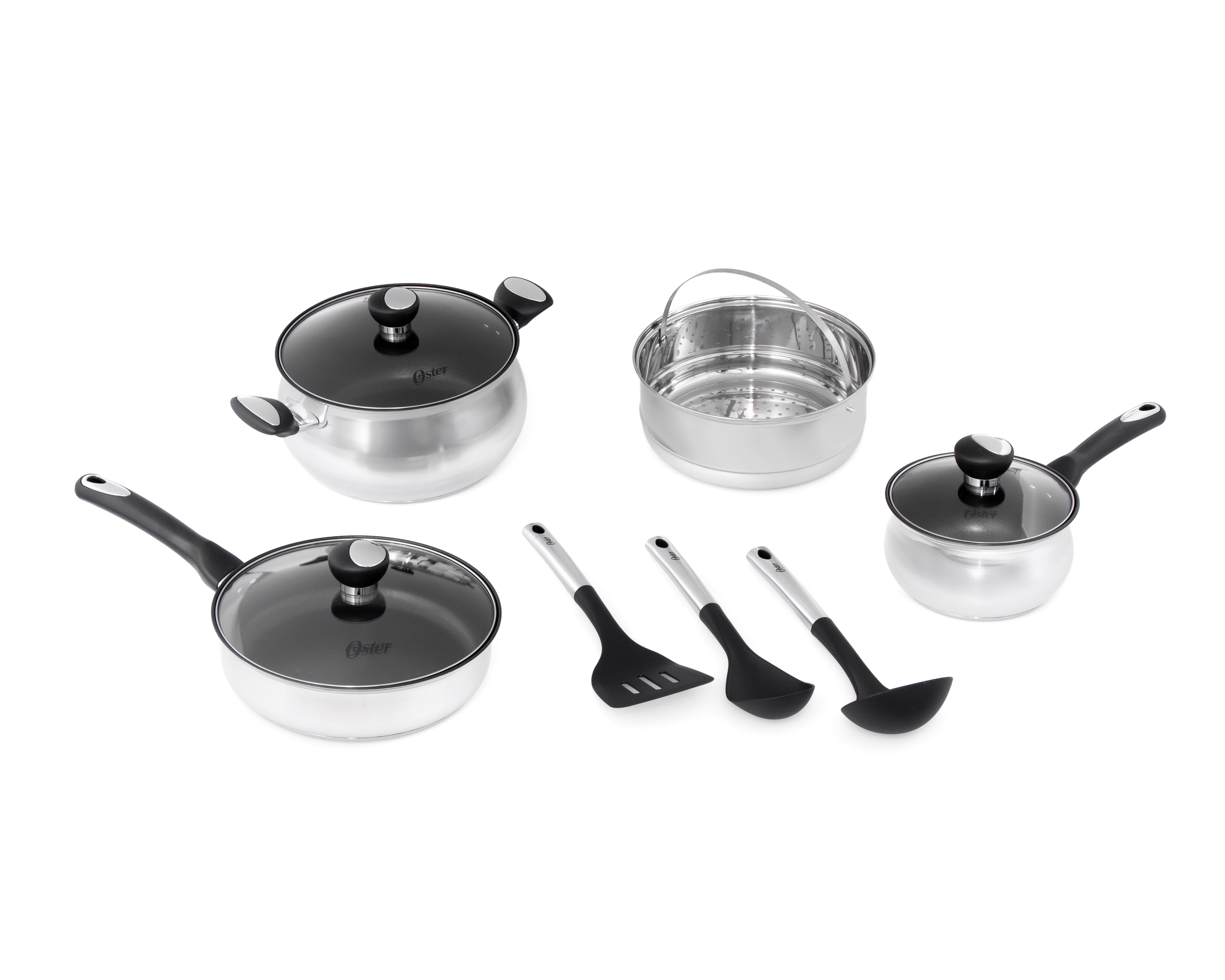 Batería de Cocina Oster 10 Piezas de Acero Inoxidable