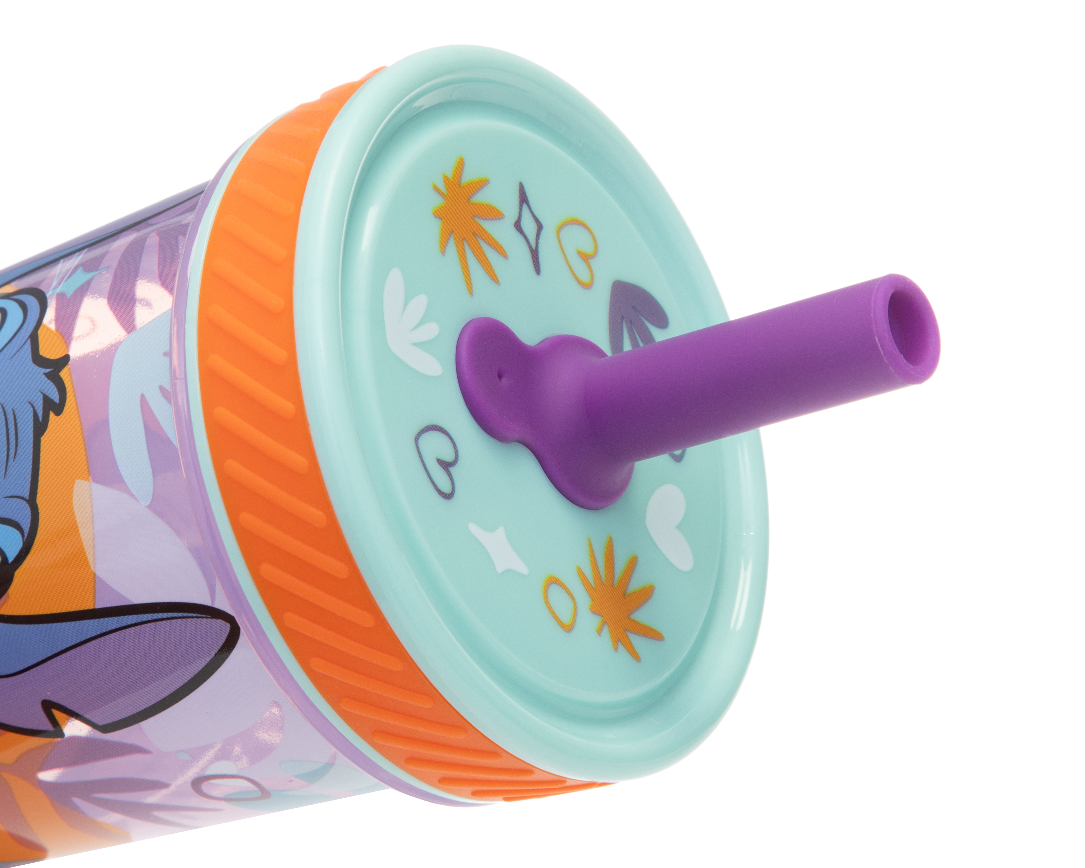 Foto 3 pulgar | Foto 2 | Vaso con Popote de Plástico Stitch 370 ml