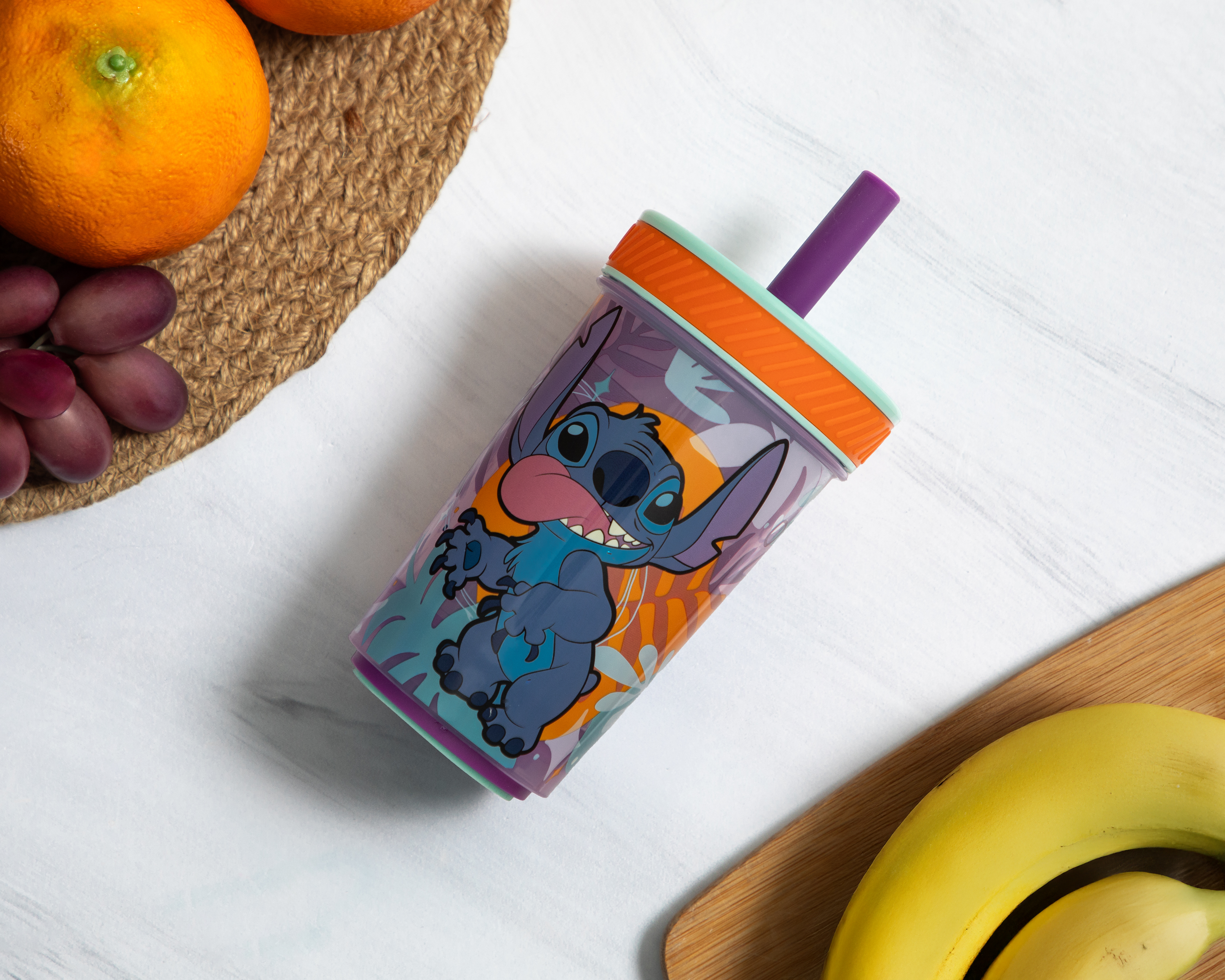 Foto 5 | Foto 5 | Vaso con Popote de Plástico Stitch 370 ml