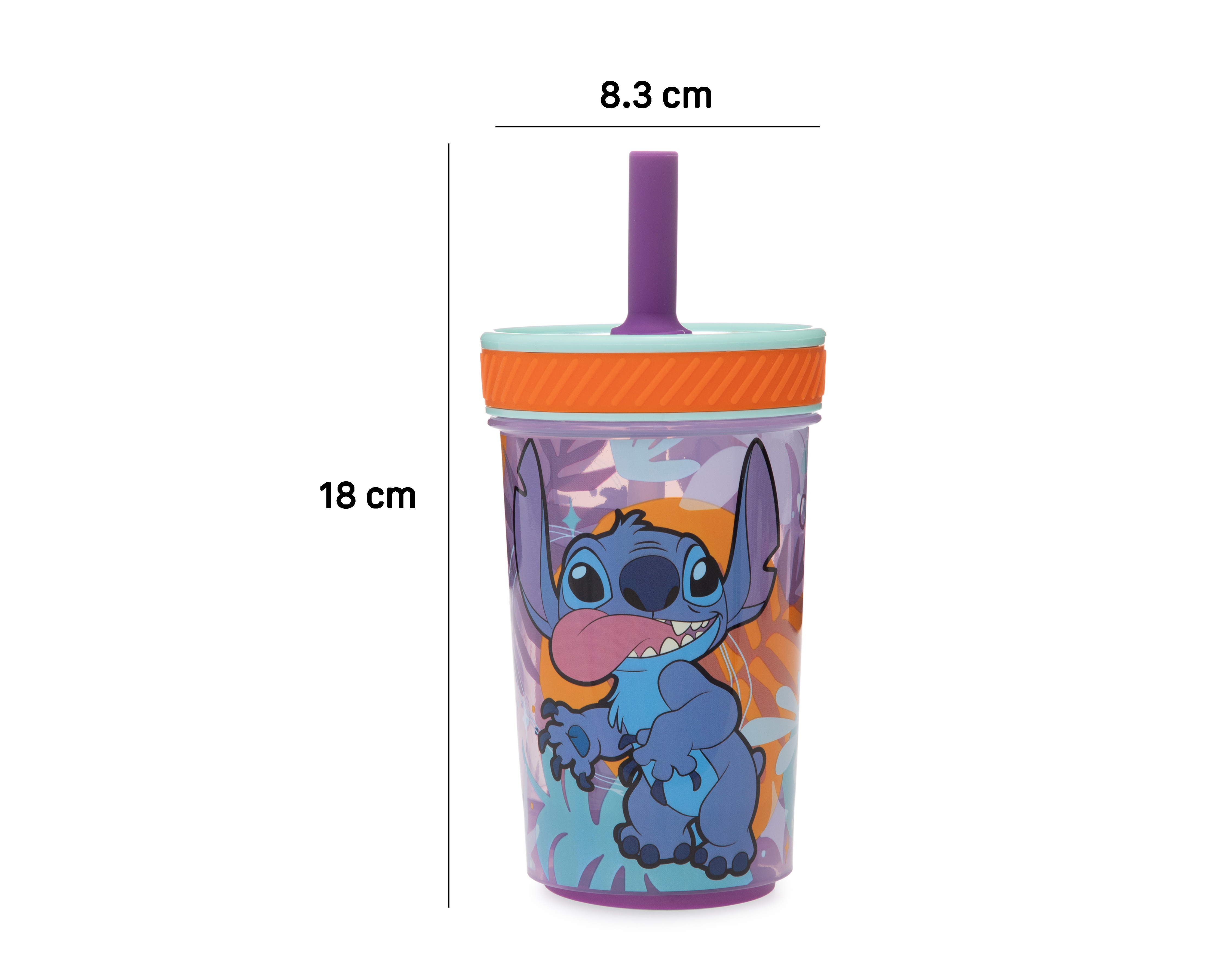 Foto 6 | Foto 6 | Vaso con Popote de Plástico Stitch 370 ml