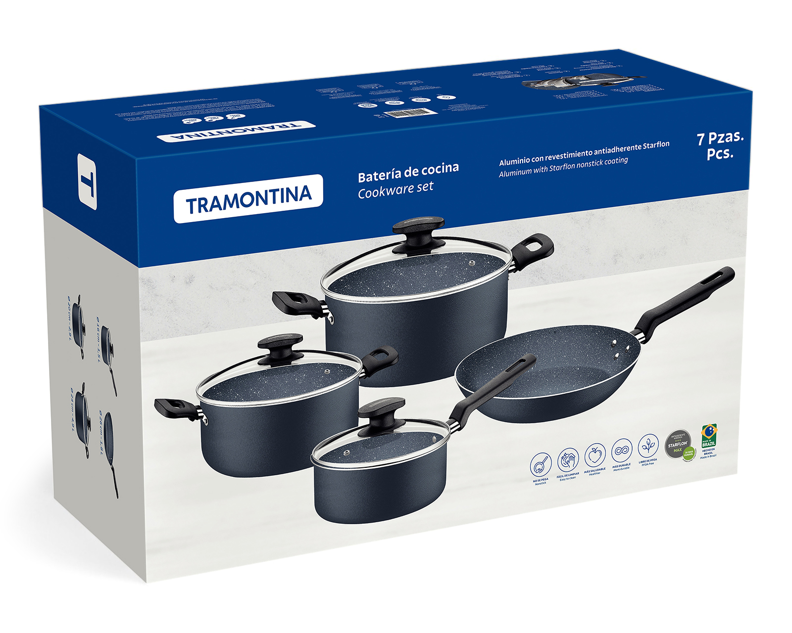 Foto 7 | Foto 7 | Batería de Cocina Tramontina 7 Piezas Antiadherentes