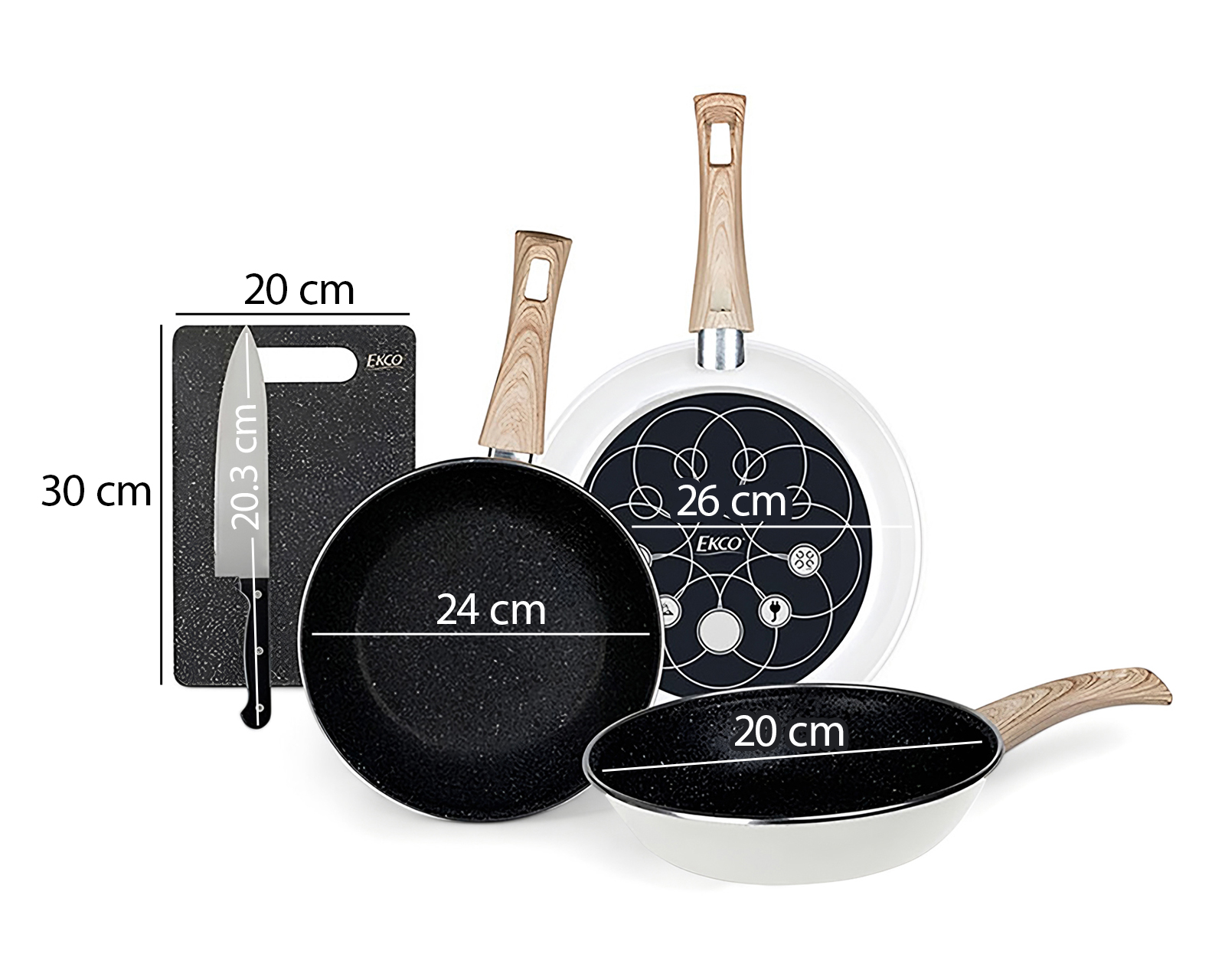 Foto 5 pulgar | Foto 4 | Juego de Sartenes Ekco 5 Piezas Antiadherentes