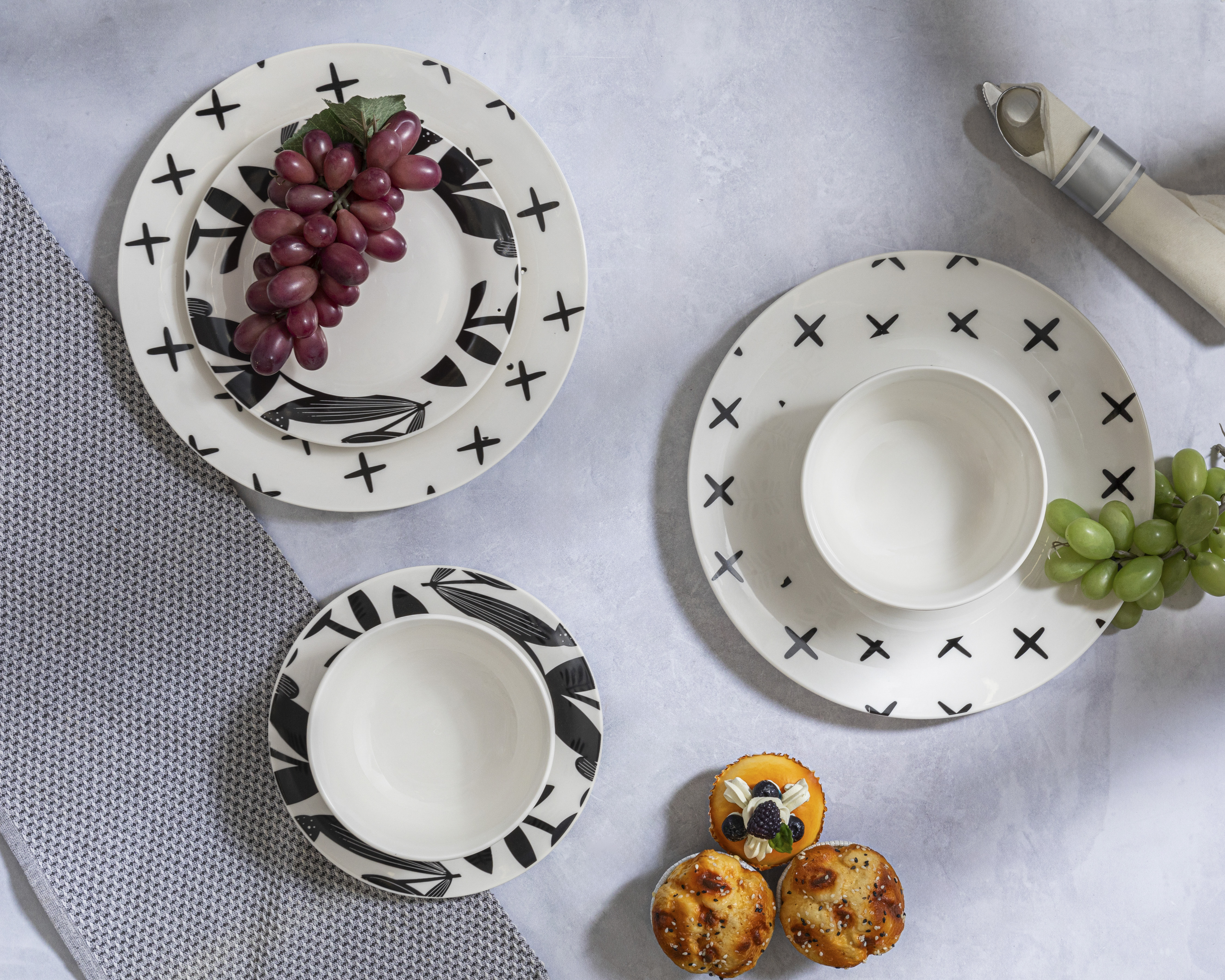 Vajilla de Porcelana Blanca para 4 Personas 12 Piezas